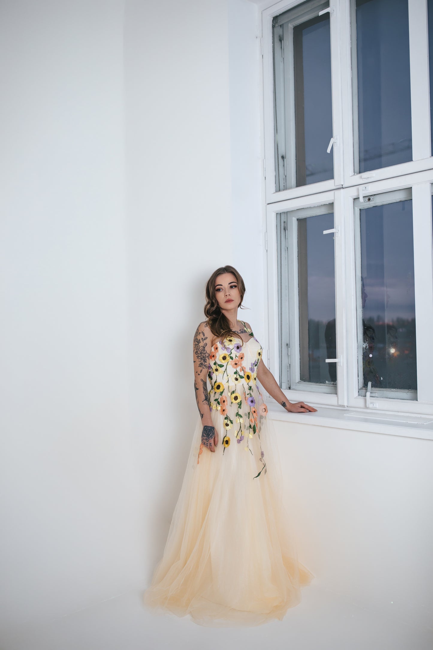 Tulle Dress With Spring Flowers