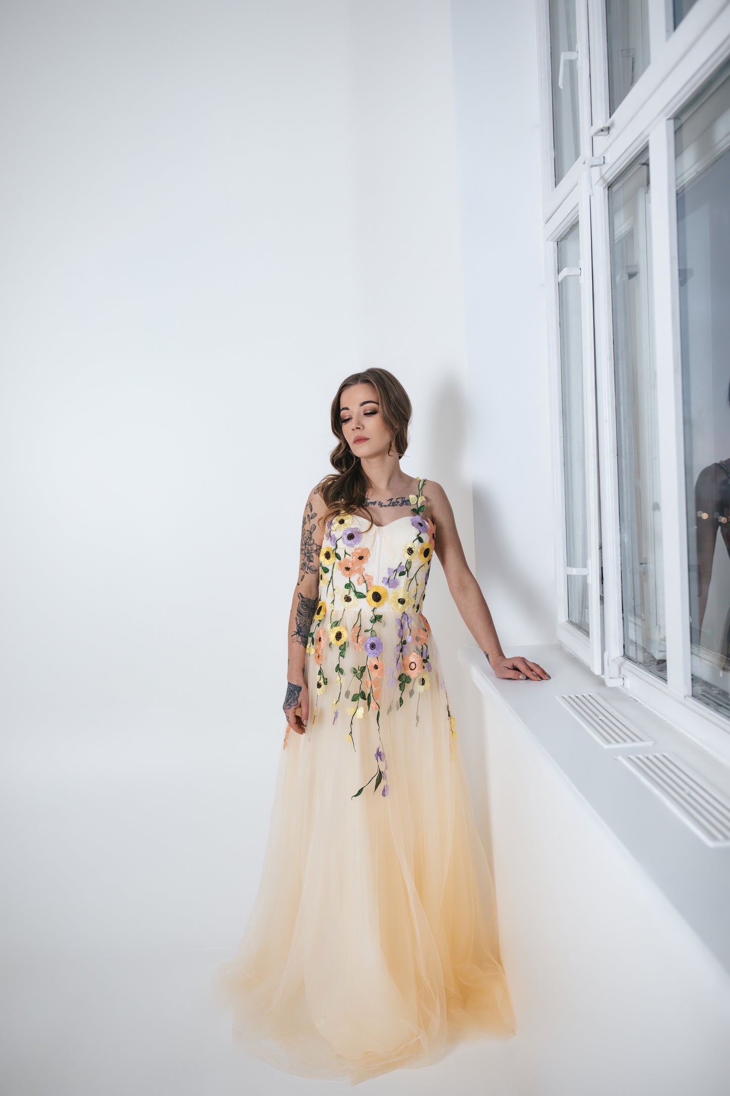 Tulle Dress With Spring Flowers