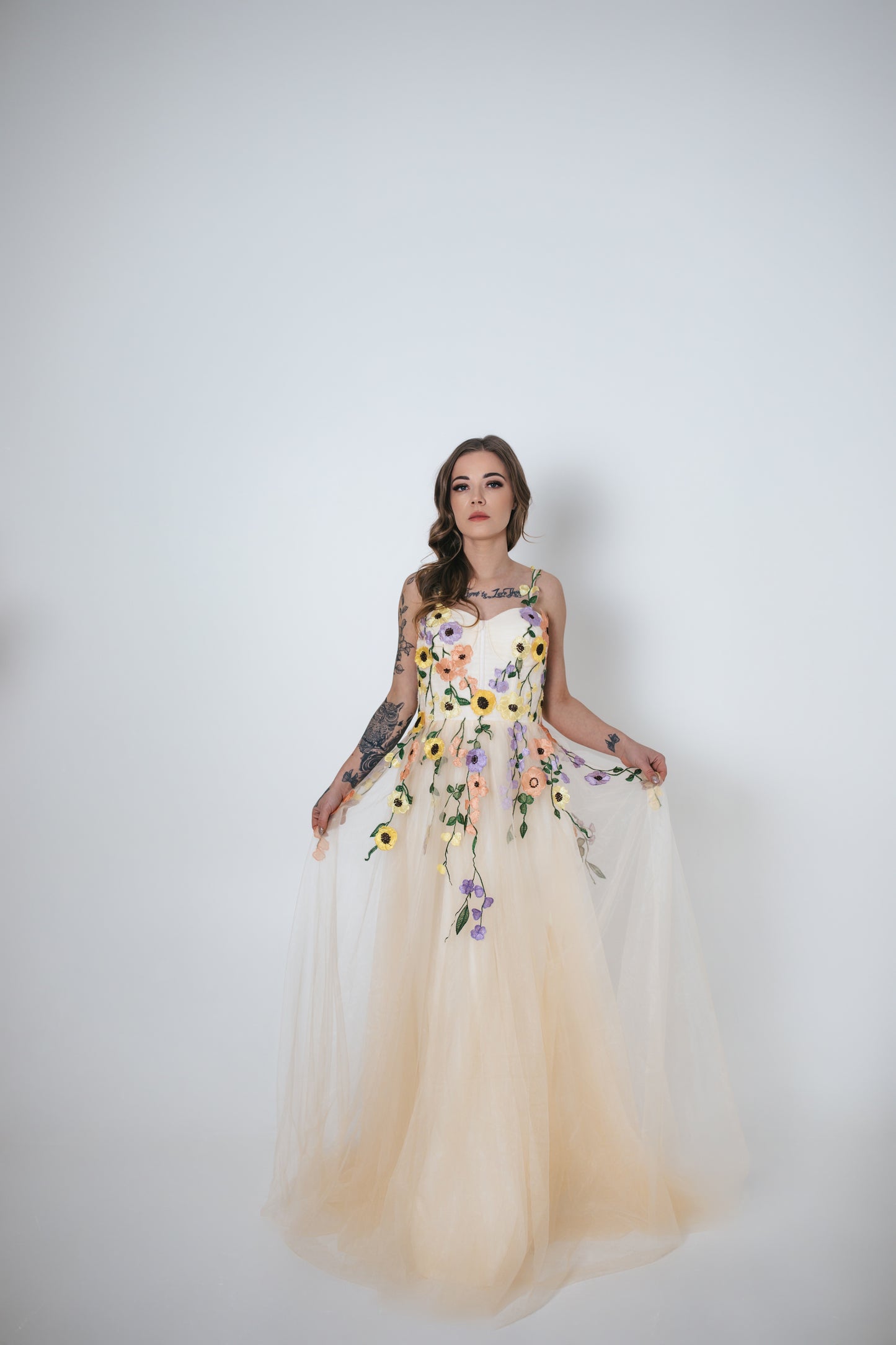 Tulle Dress With Spring Flowers