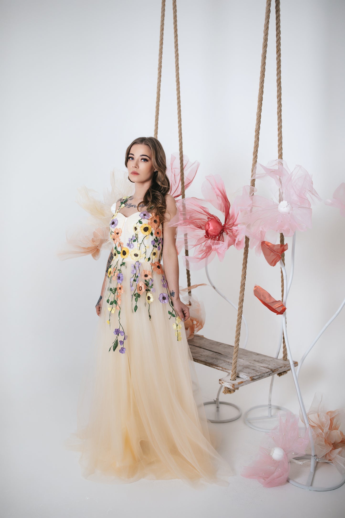 Tulle Dress With Spring Flowers