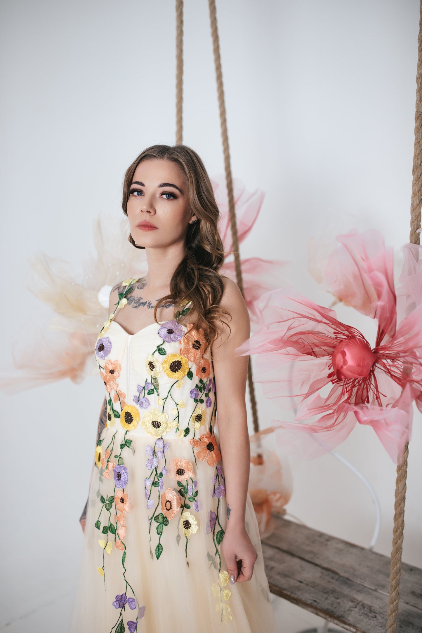 Tulle Dress With Spring Flowers