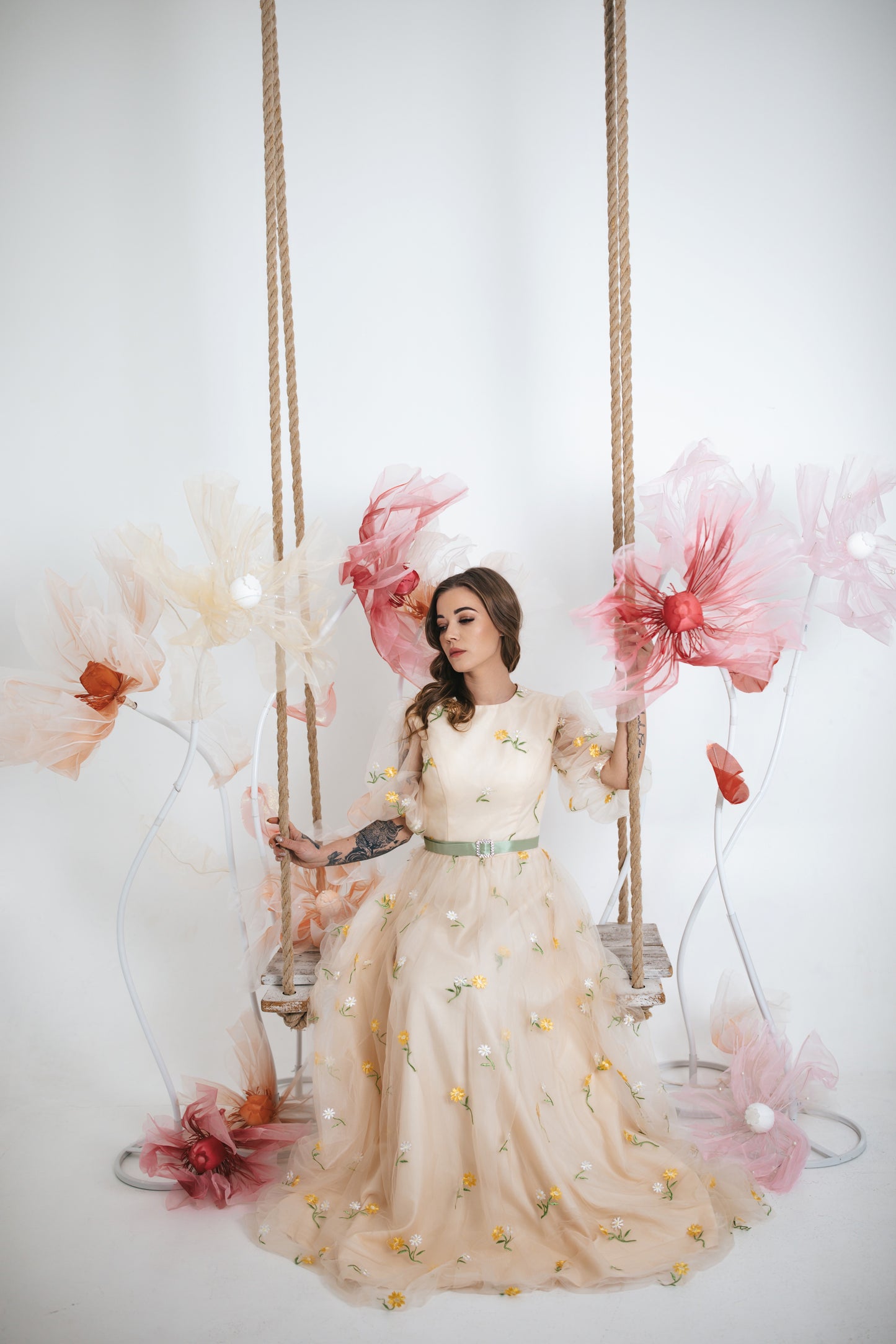 Floral Champagne Gown