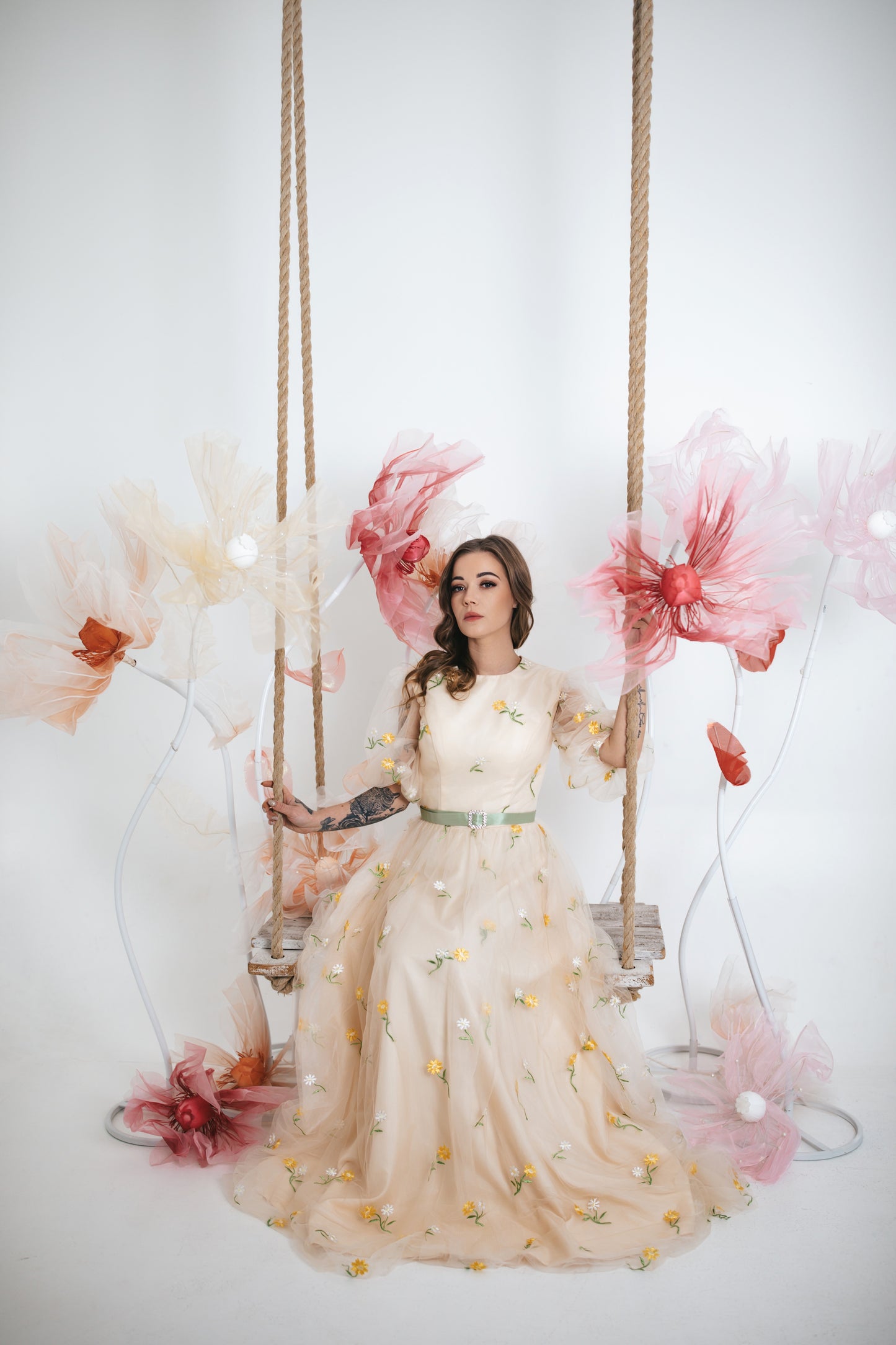 Floral Champagne Gown