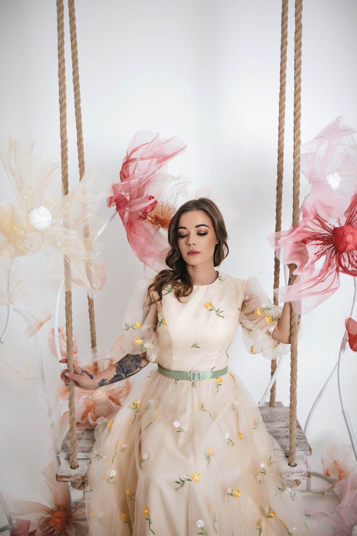Floral Champagne Gown