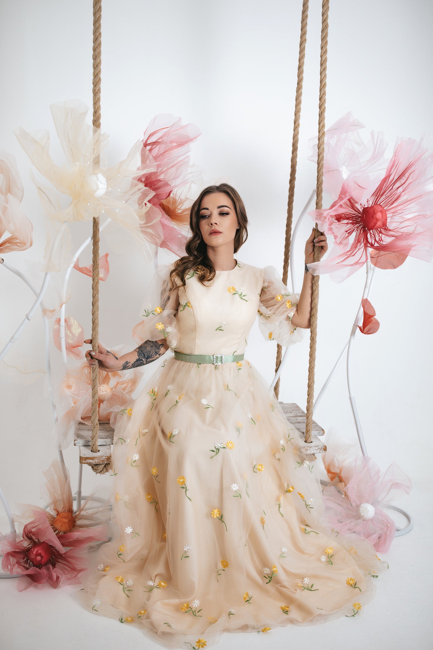 Floral Champagne Gown