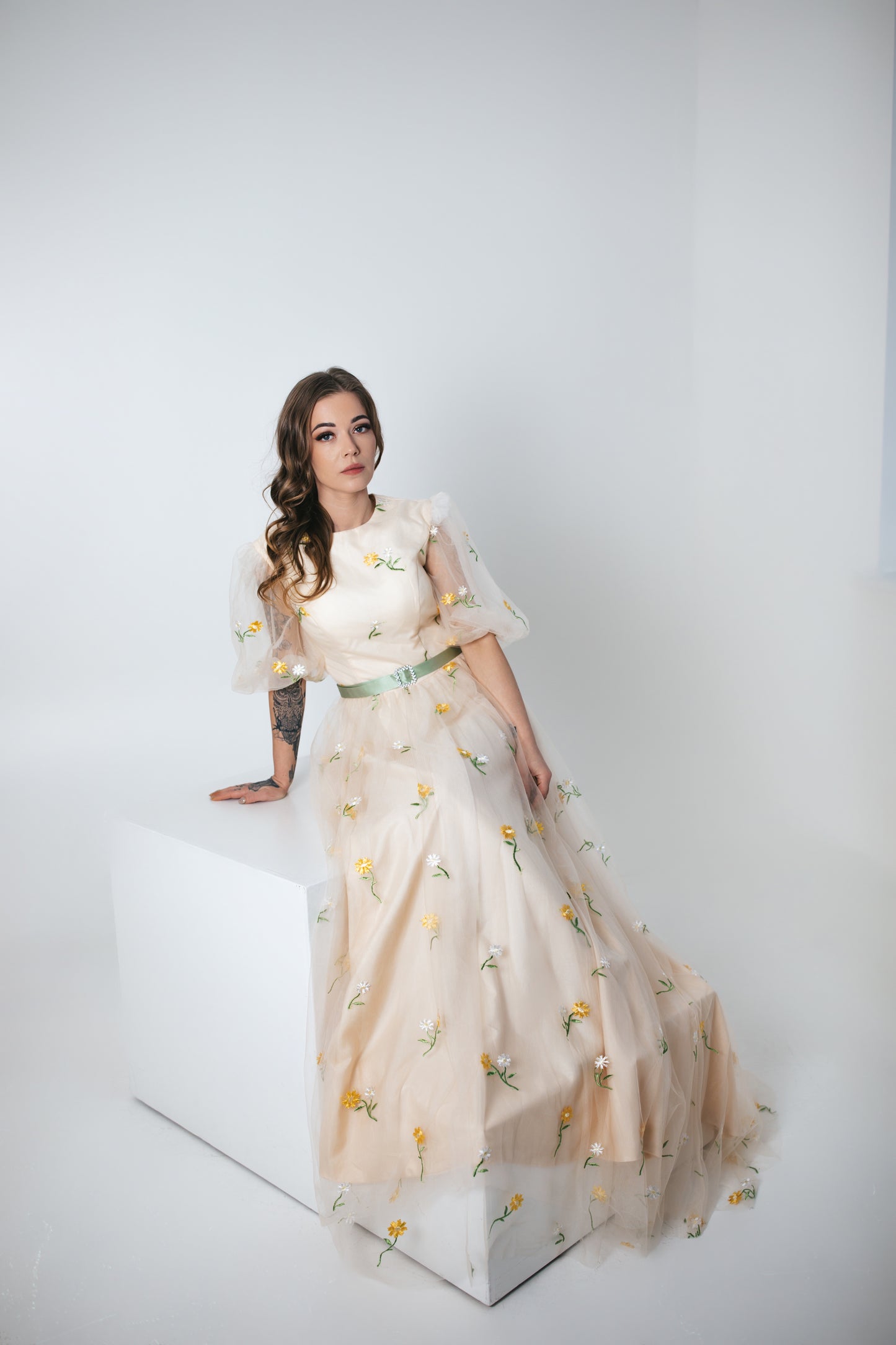 Floral Champagne Gown