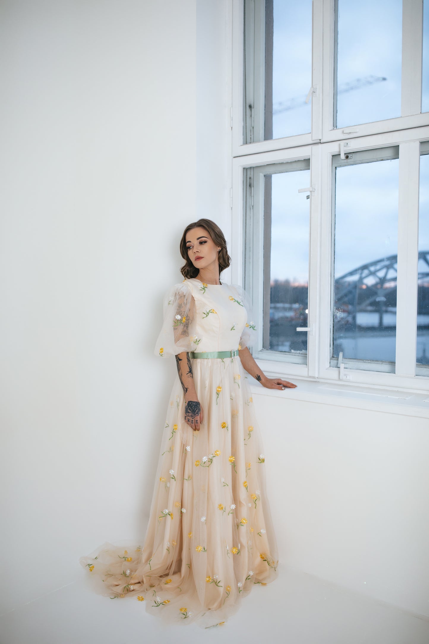 Floral Champagne Gown