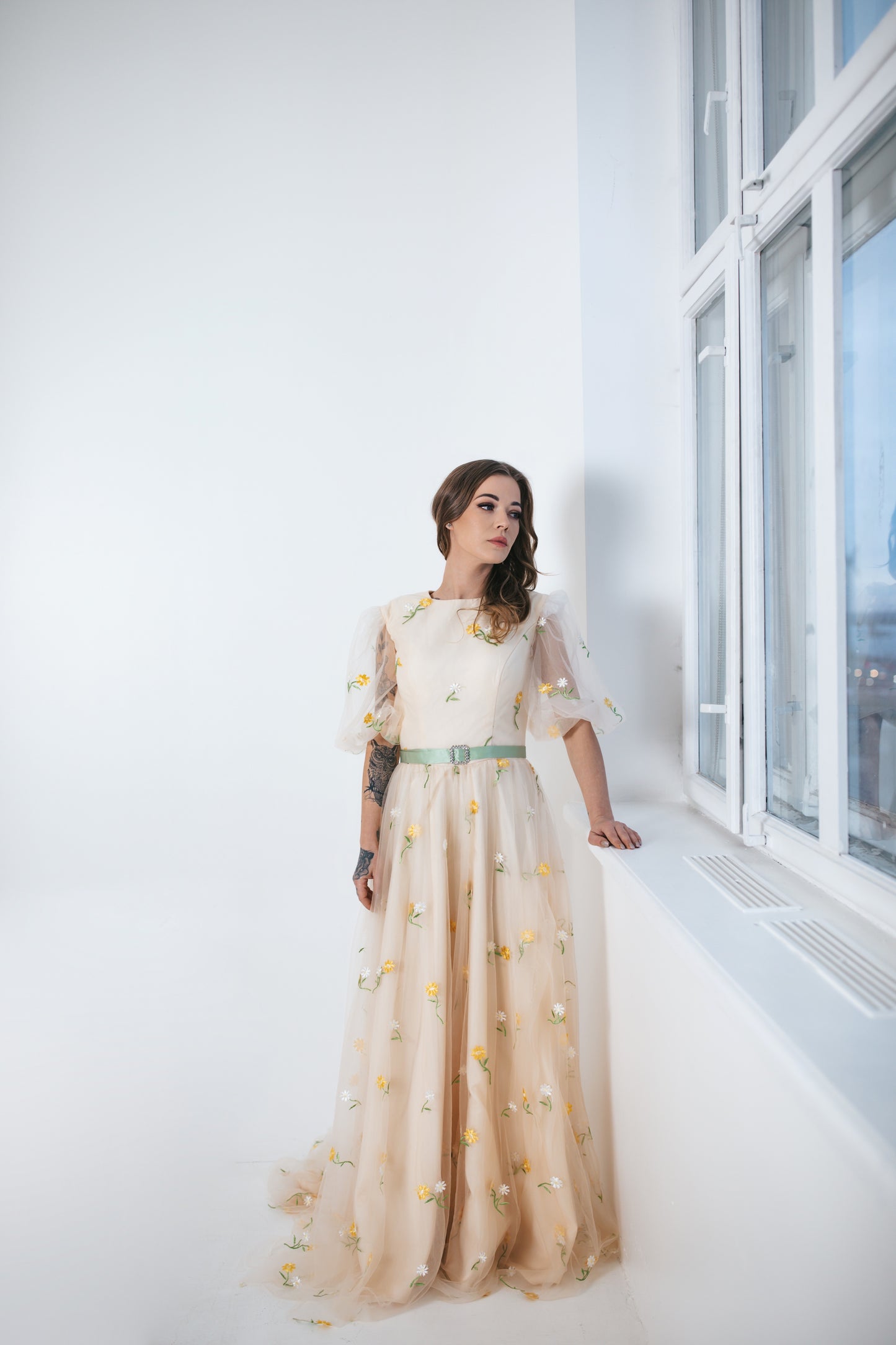 Floral Champagne Gown