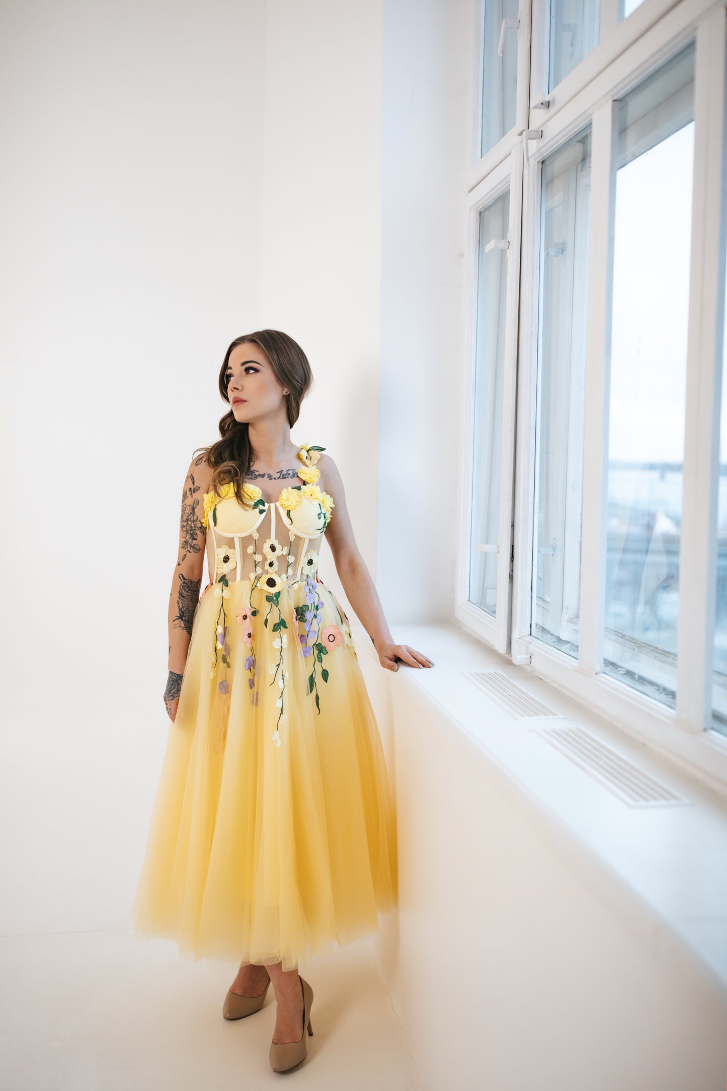 Spring Flowers Midi Dress
