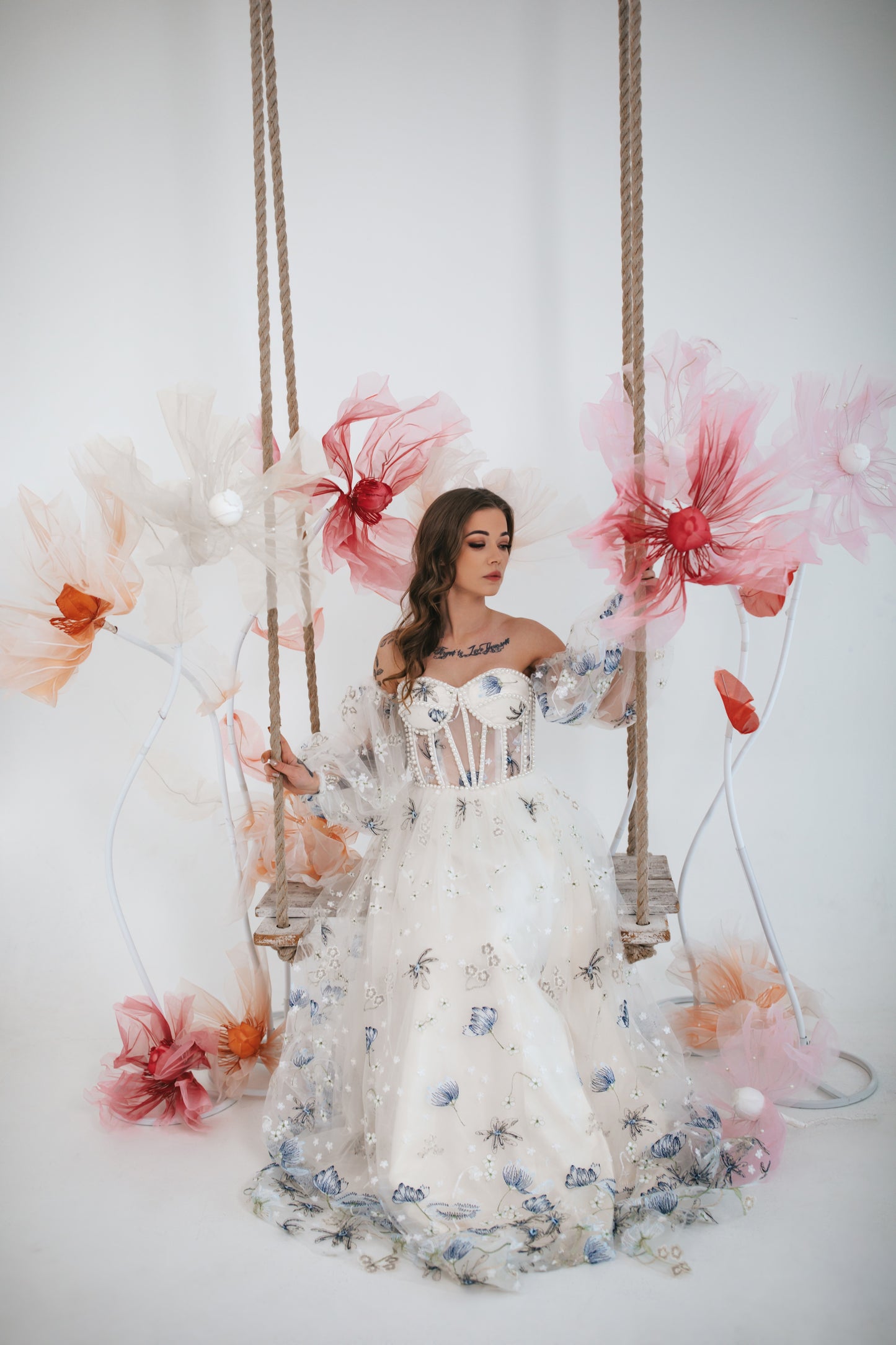 Cornflower Gown With Pearls