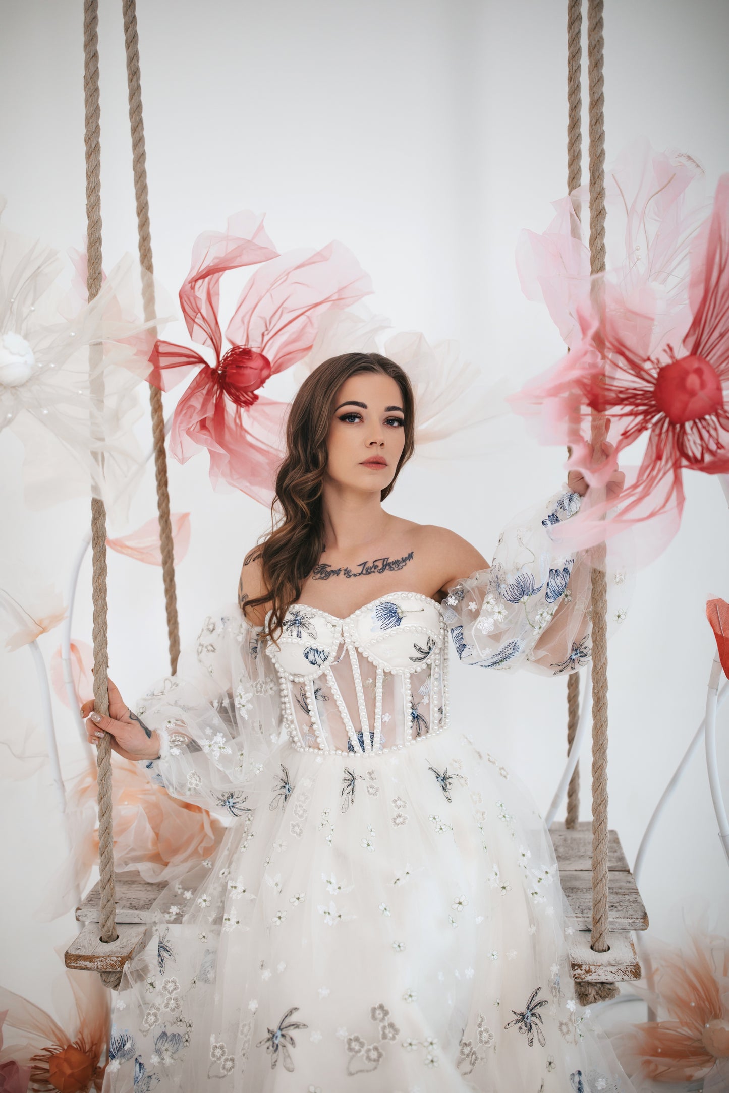 Cornflower Gown With Pearls