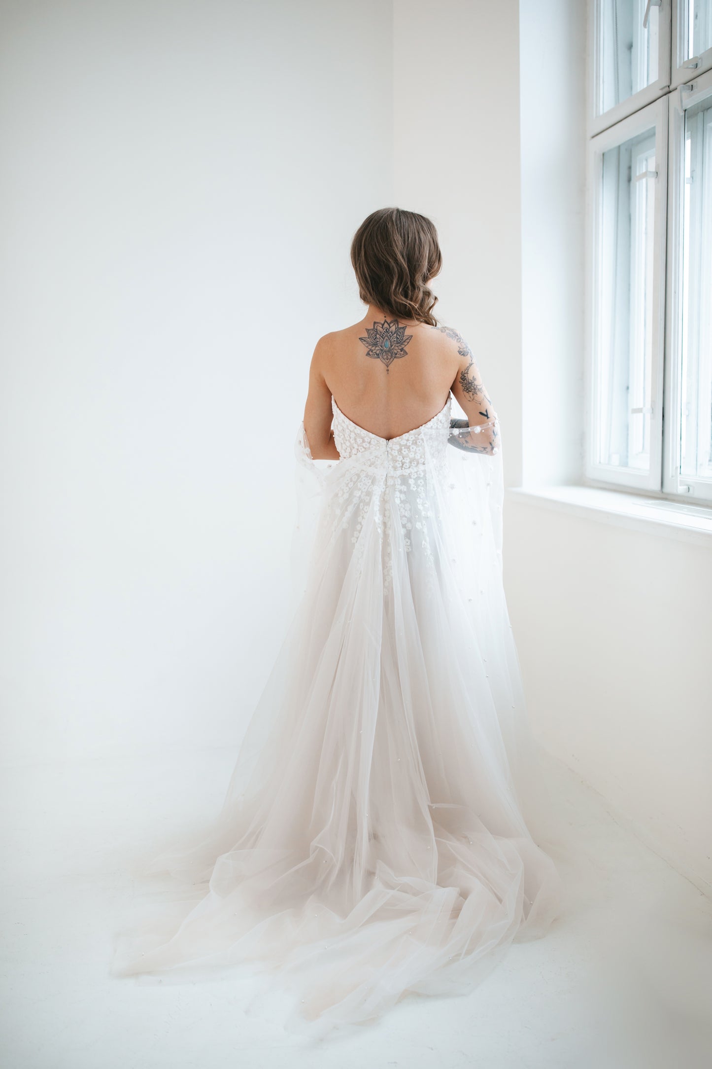 Romantic Gown With Pearls And Flowers