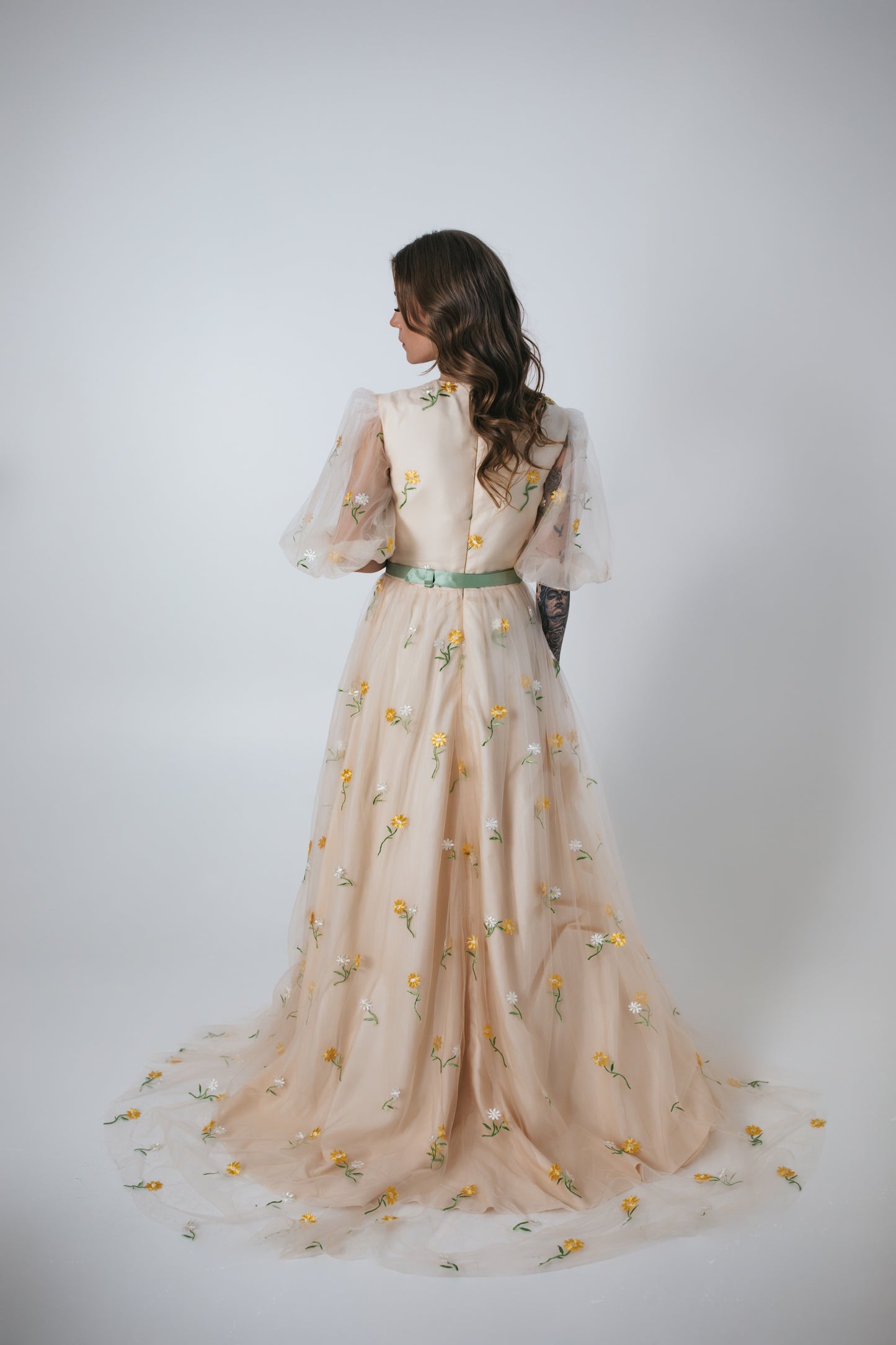 Floral Champagne Gown