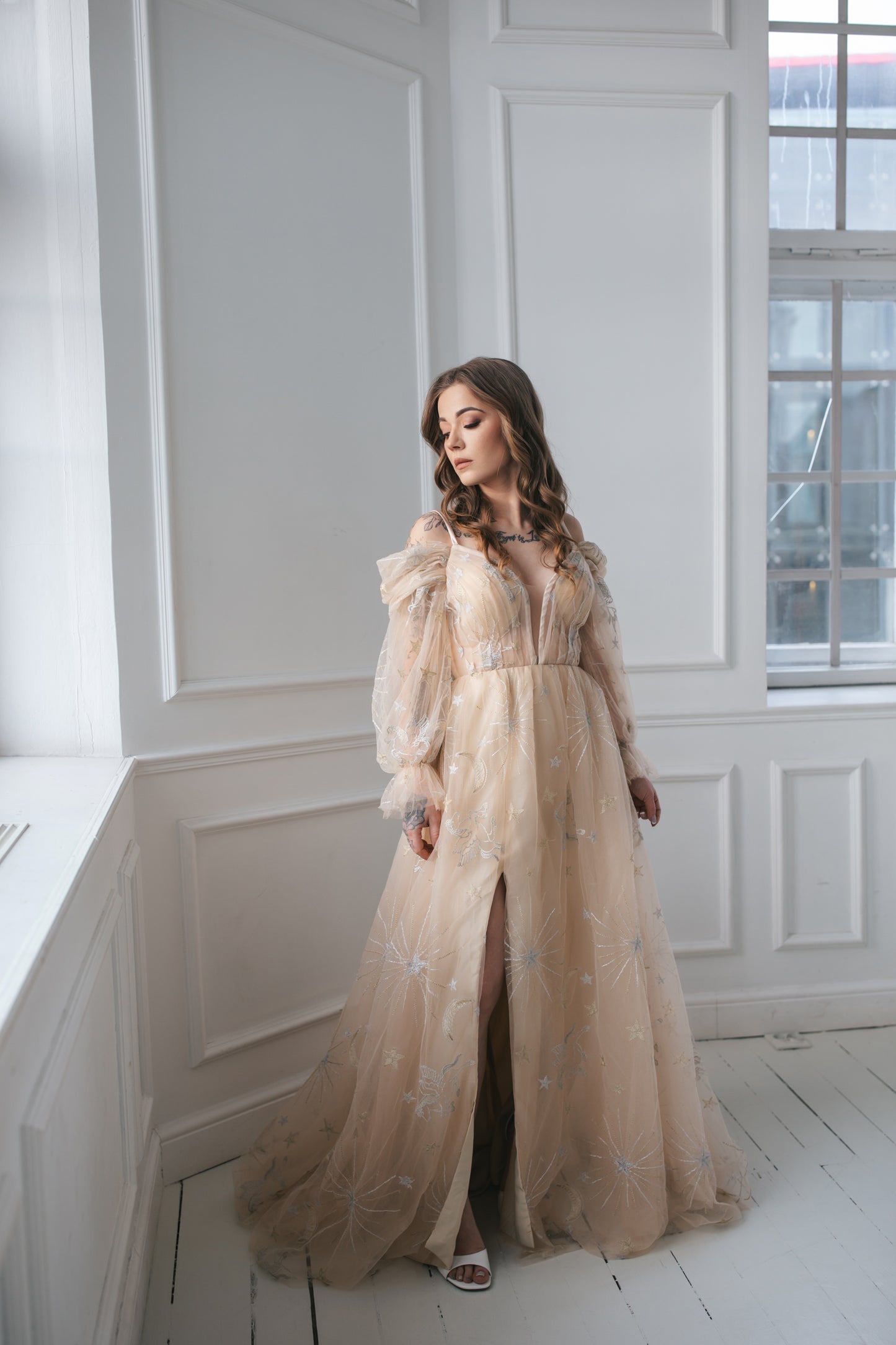 Celestial Champagne Gown