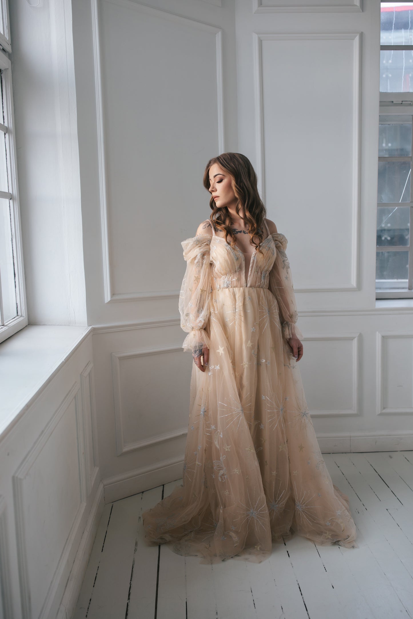 Celestial Champagne Gown