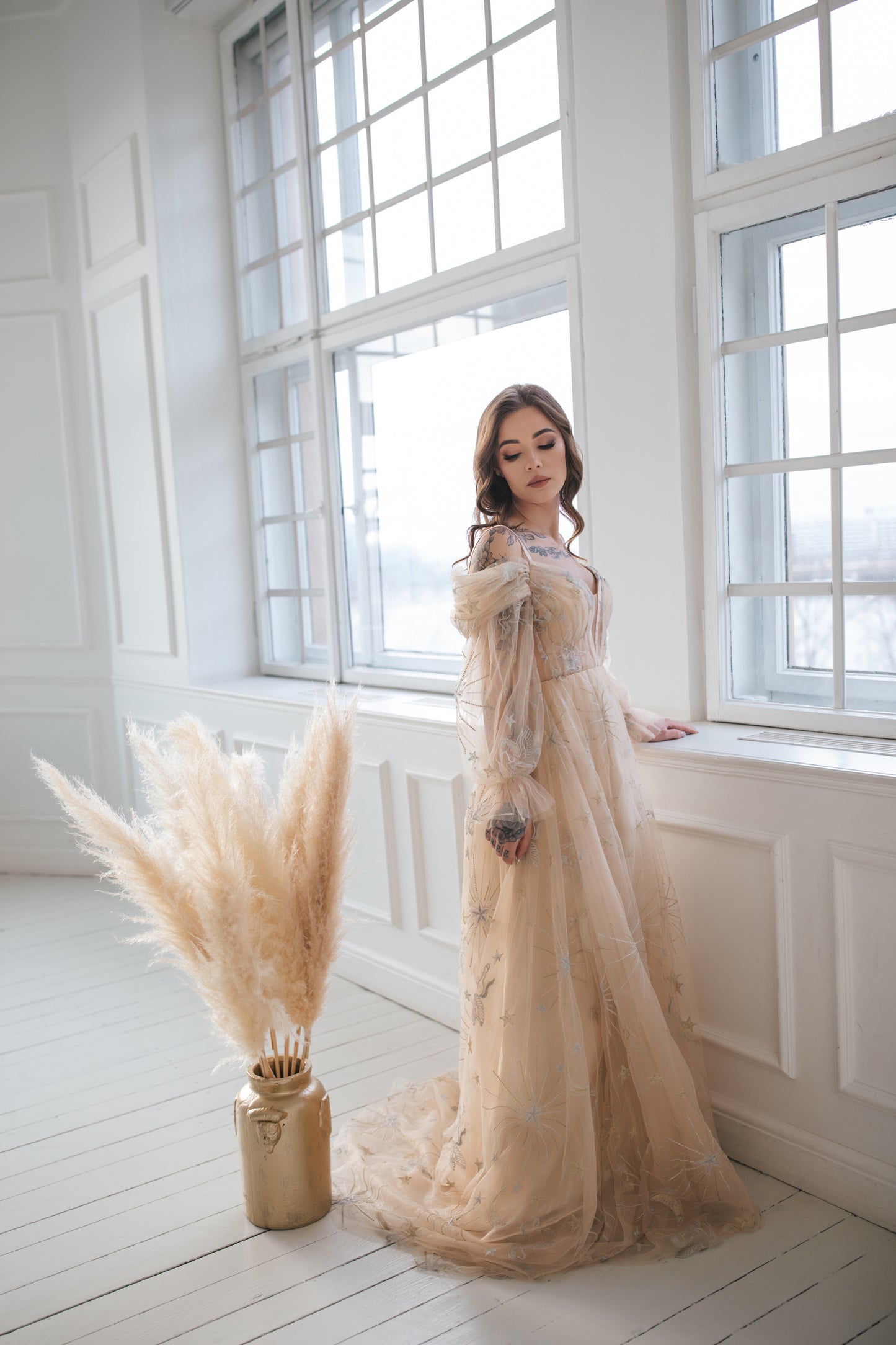 Celestial Champagne Gown