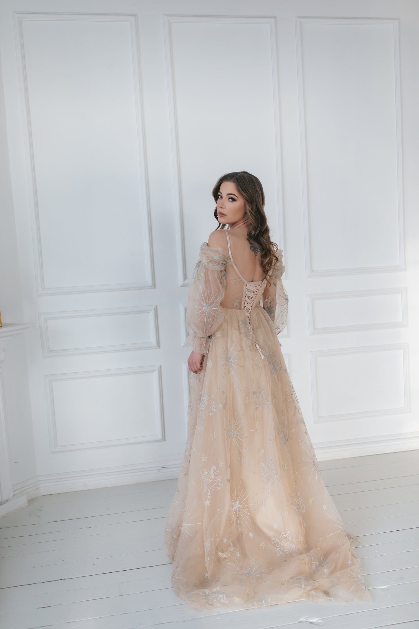 Celestial Champagne Gown