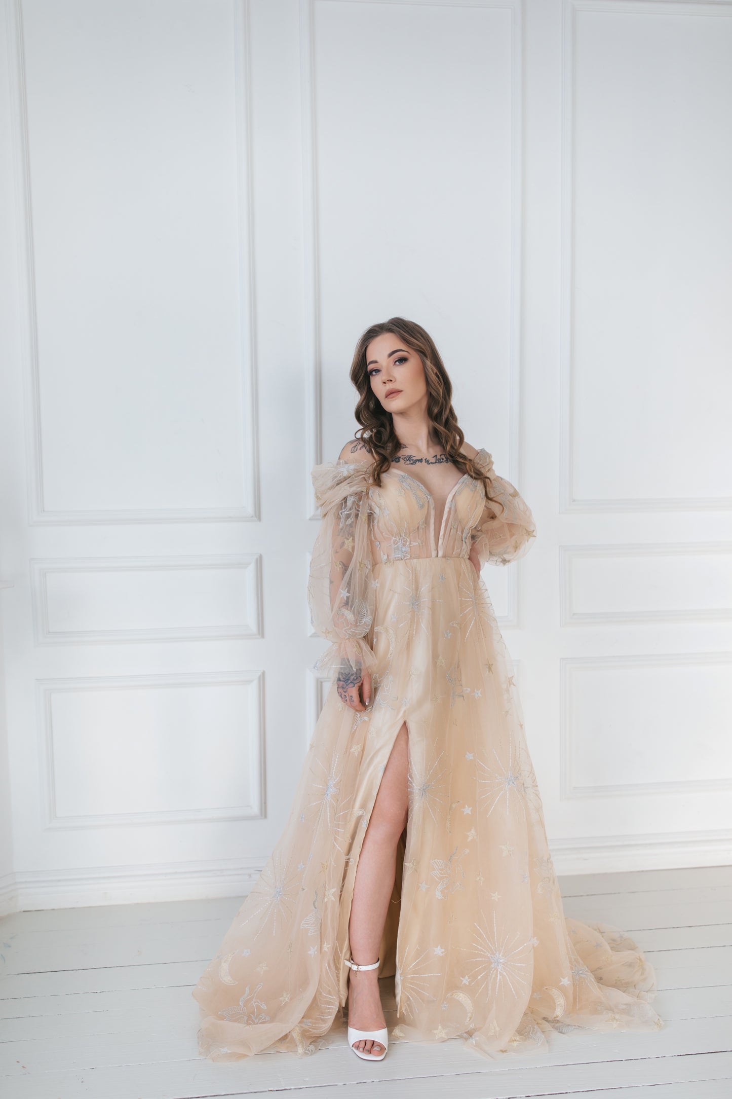 Celestial Champagne Gown