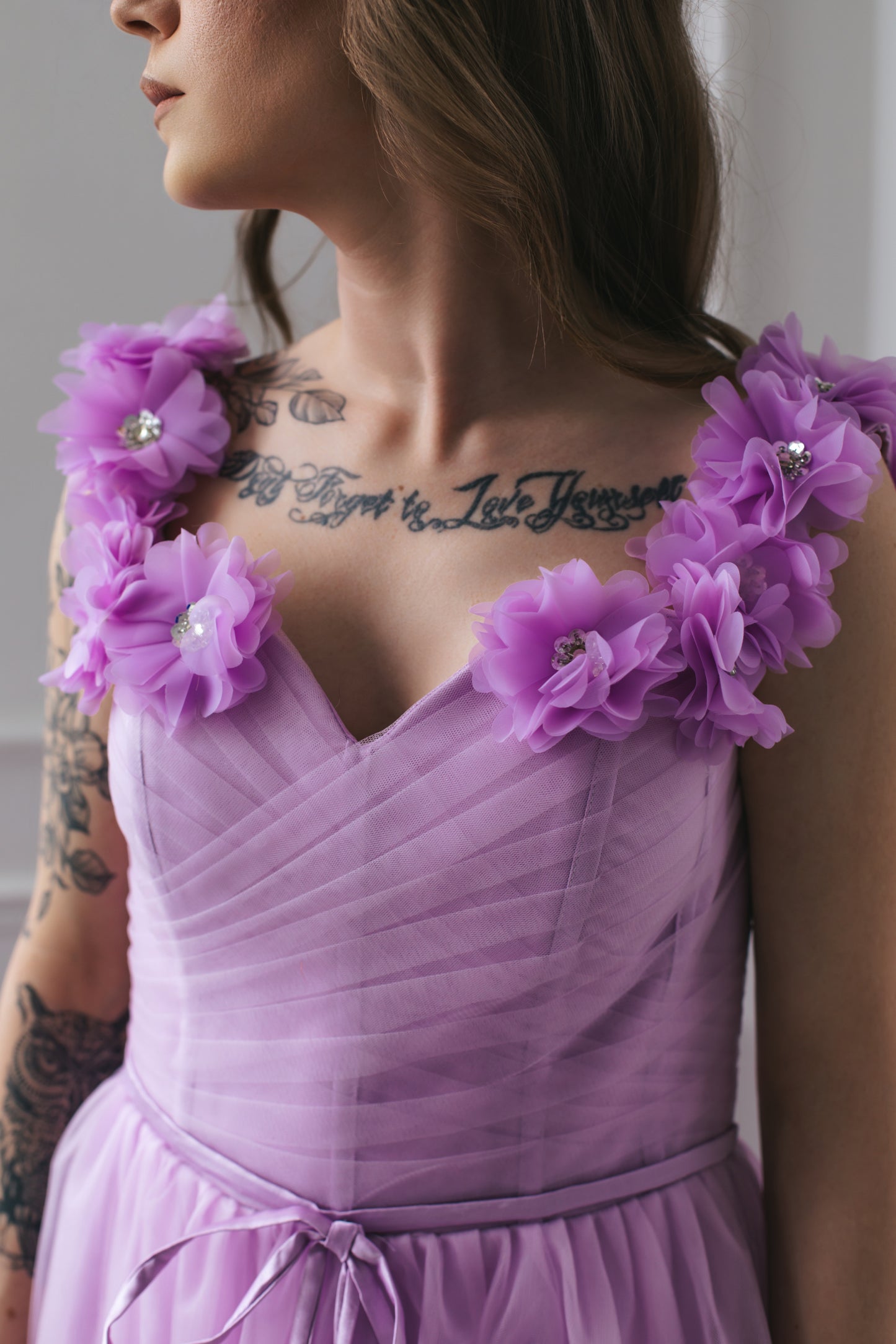 Light Purple Gown With Flowers