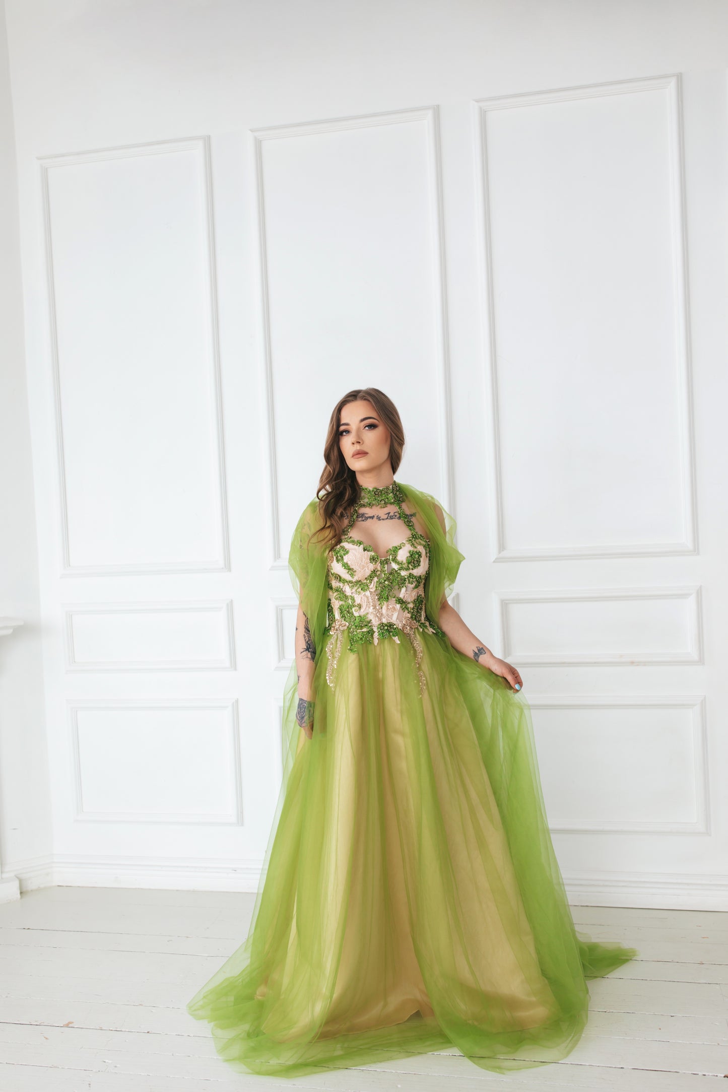Forest Fairy Green Tulle Gown