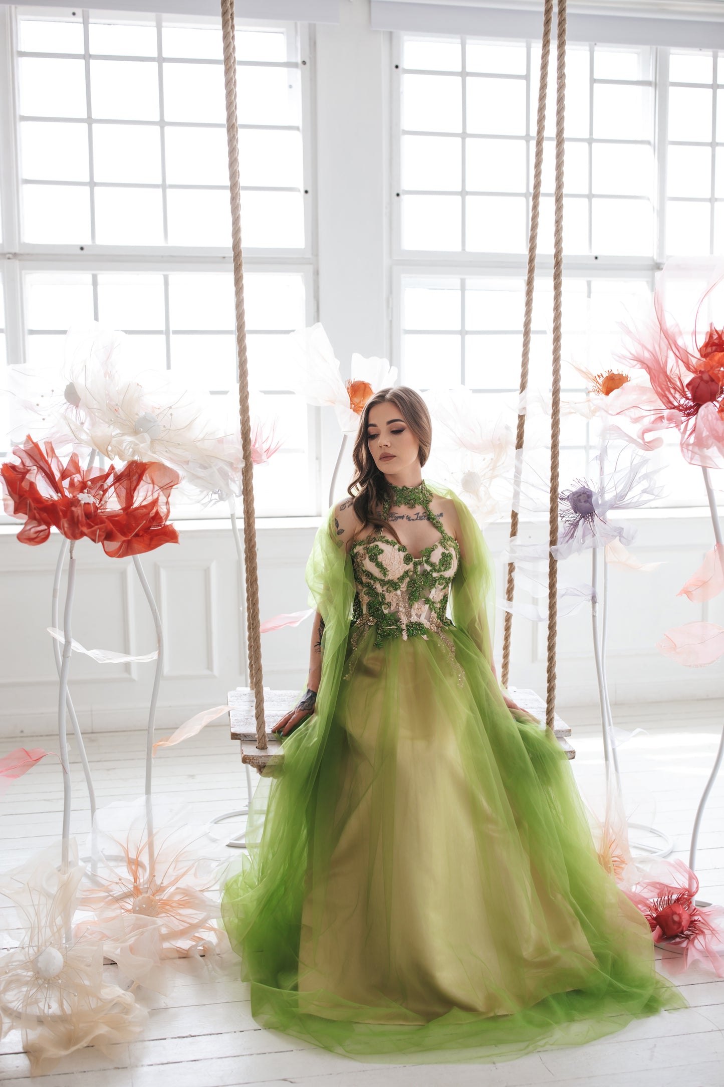 Forest Fairy Green Tulle Gown