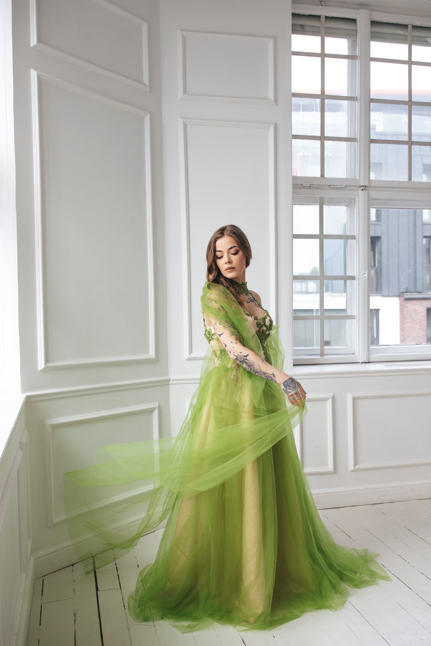 Forest Fairy Green Tulle Gown