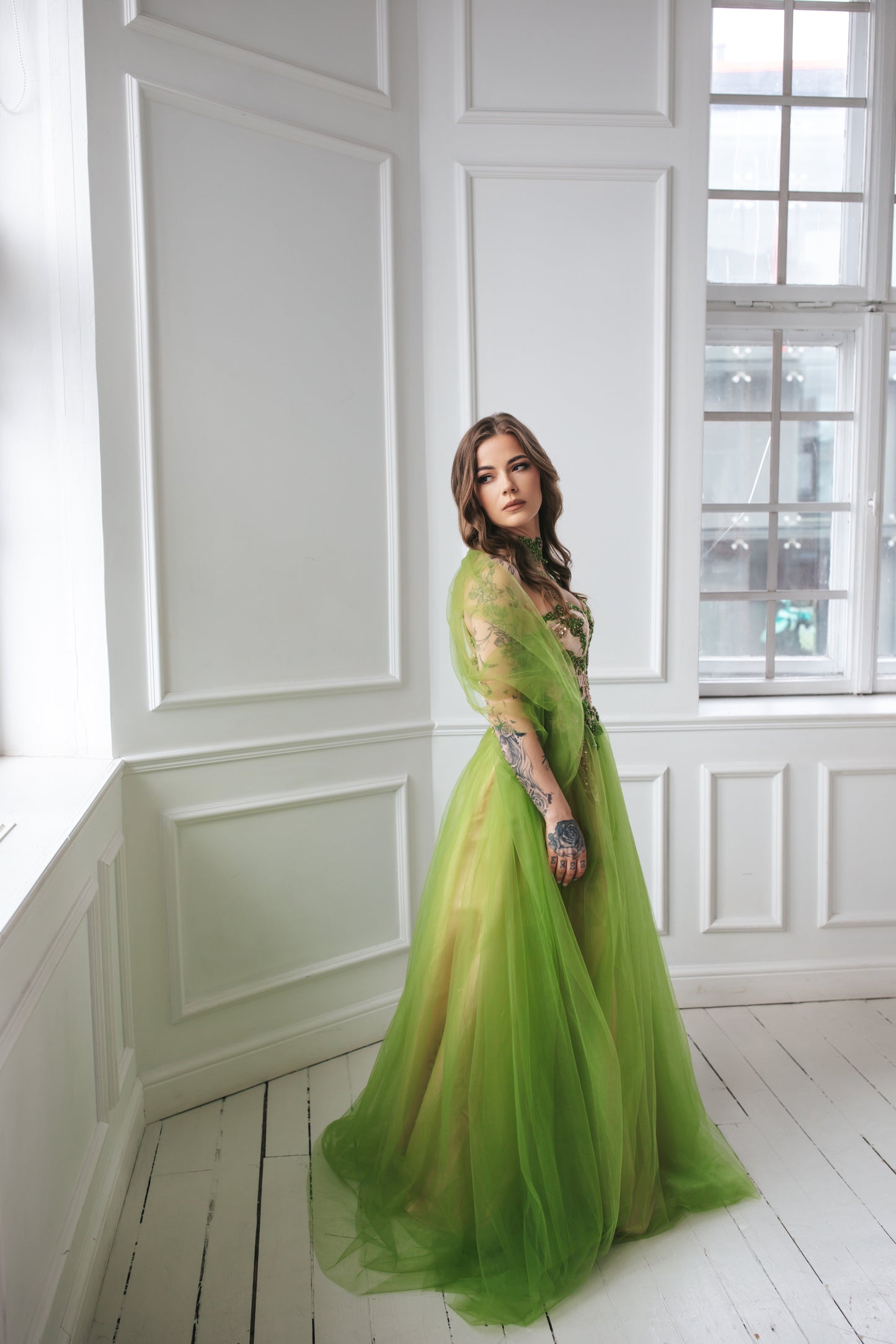Forest Fairy Green Tulle Gown