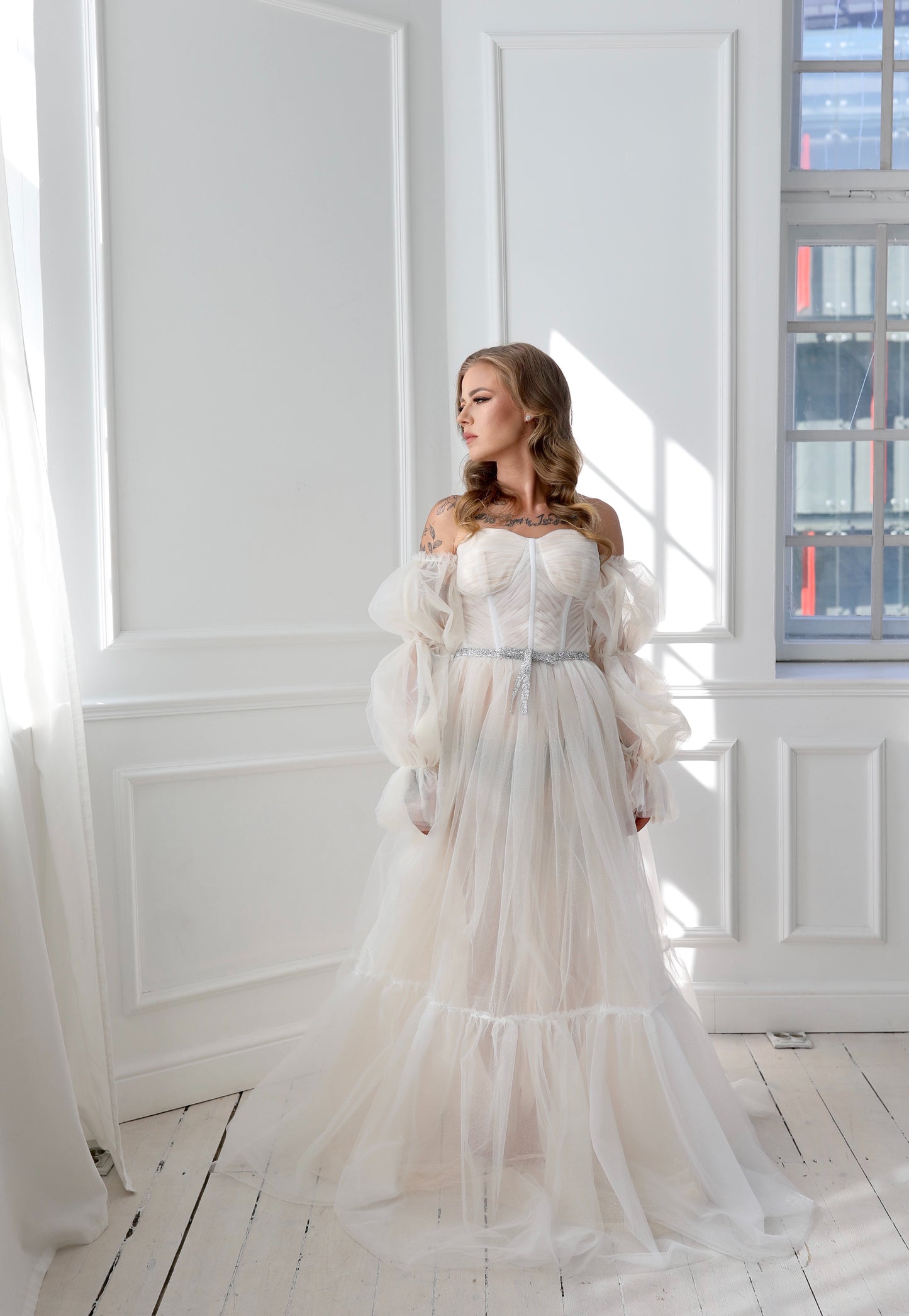 Glitter Tulle Wedding Gown