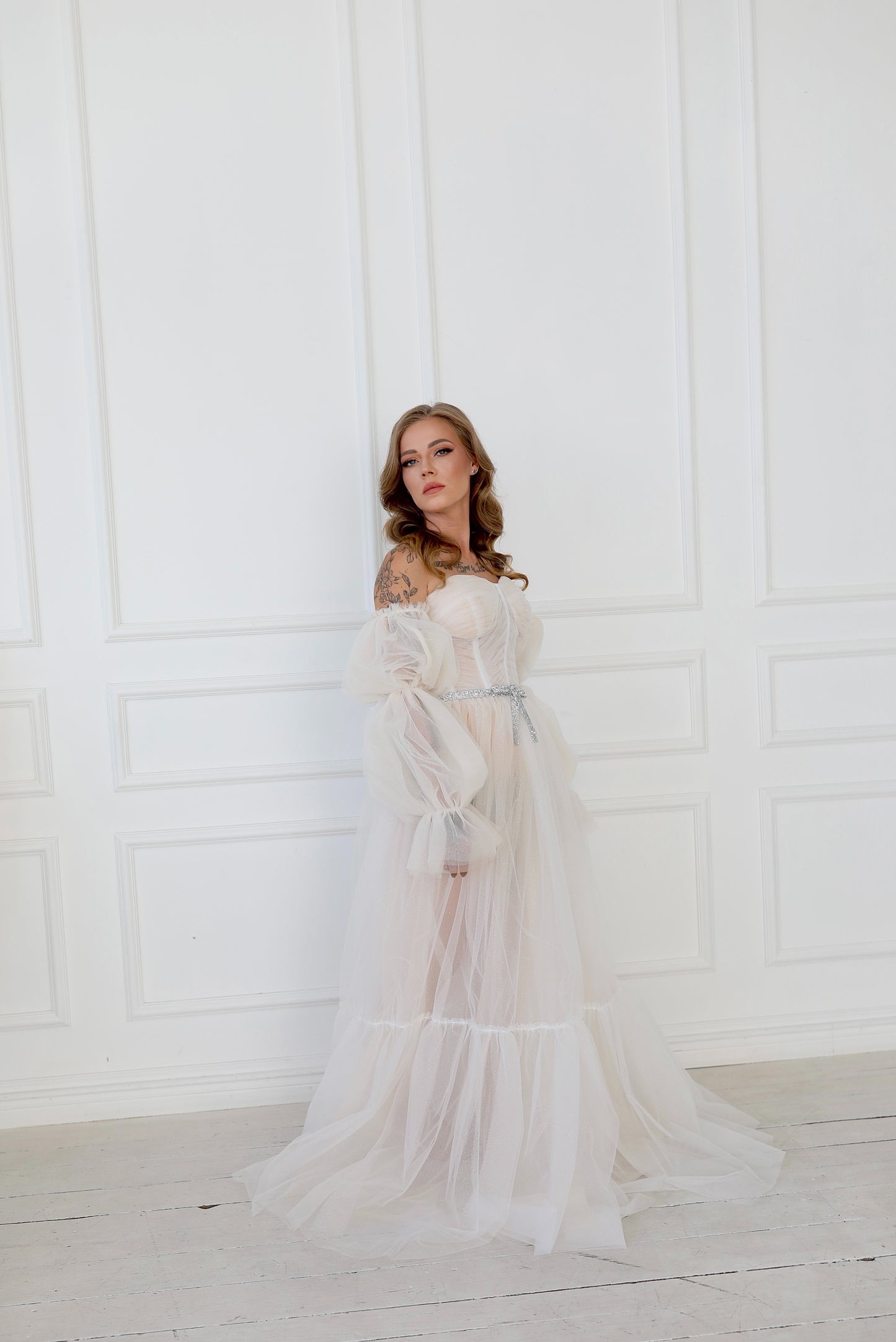 Glitter Tulle Wedding Gown