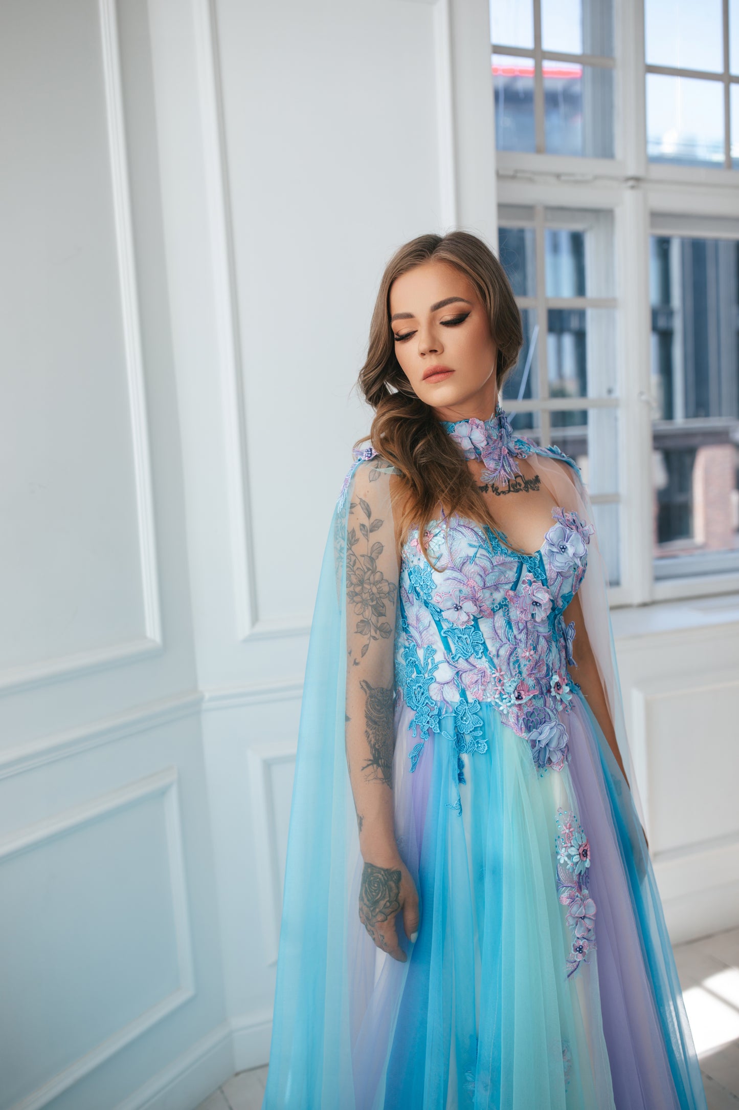 Colourful Fairy Gown With Flowers
