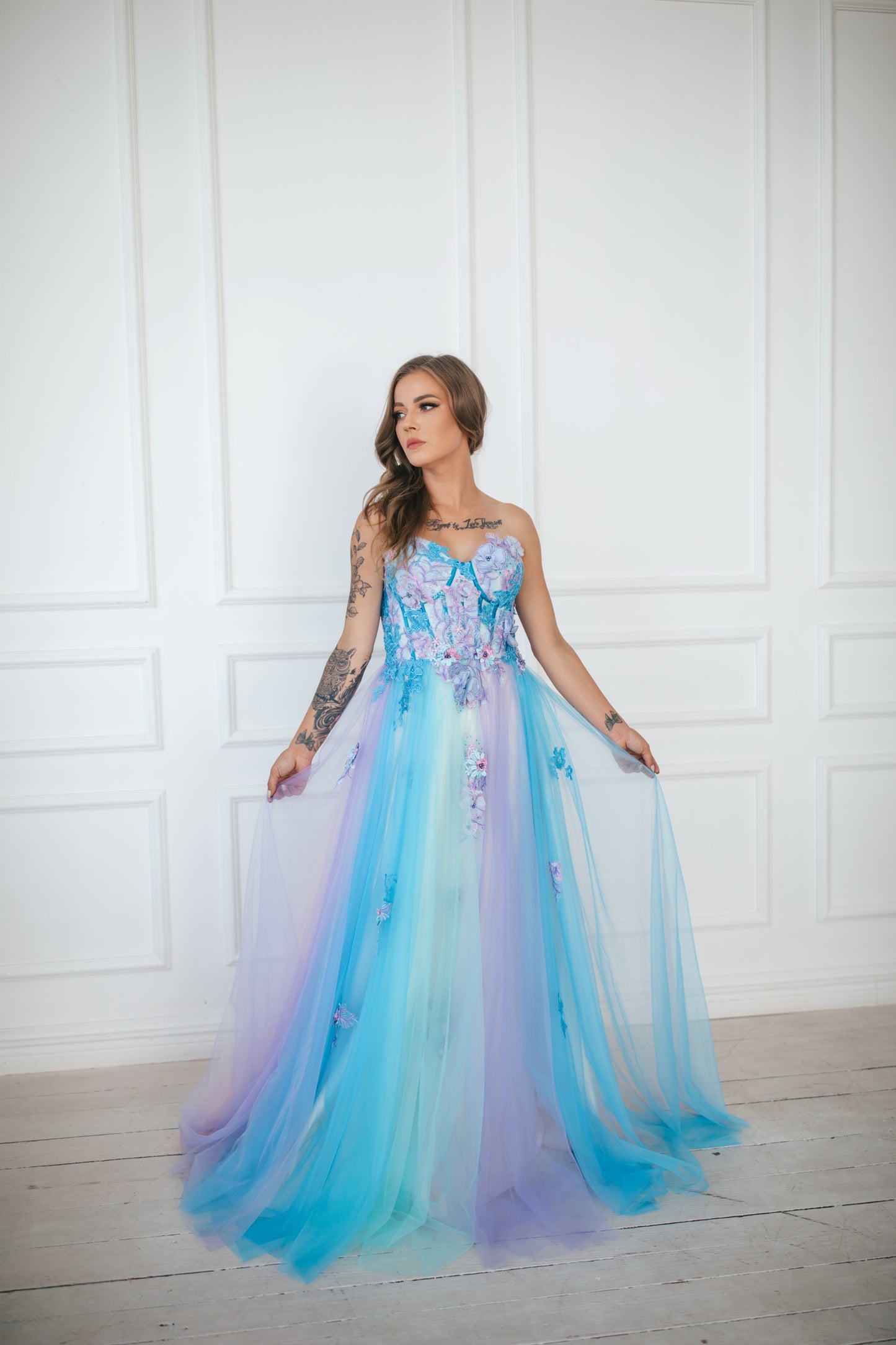 Colourful Fairy Gown With Flowers