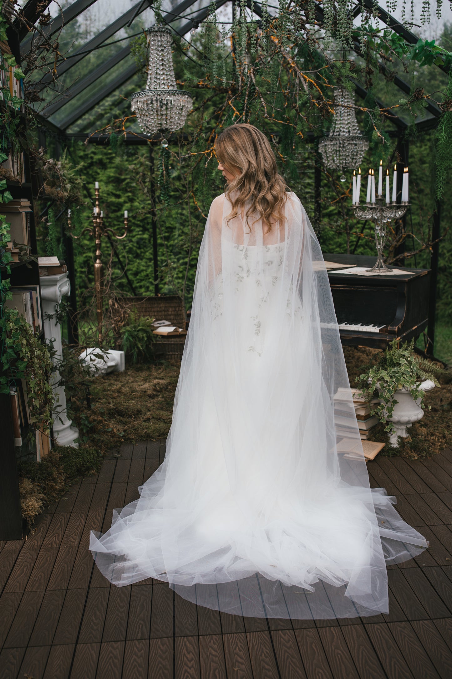 Floral Gown With Cape
