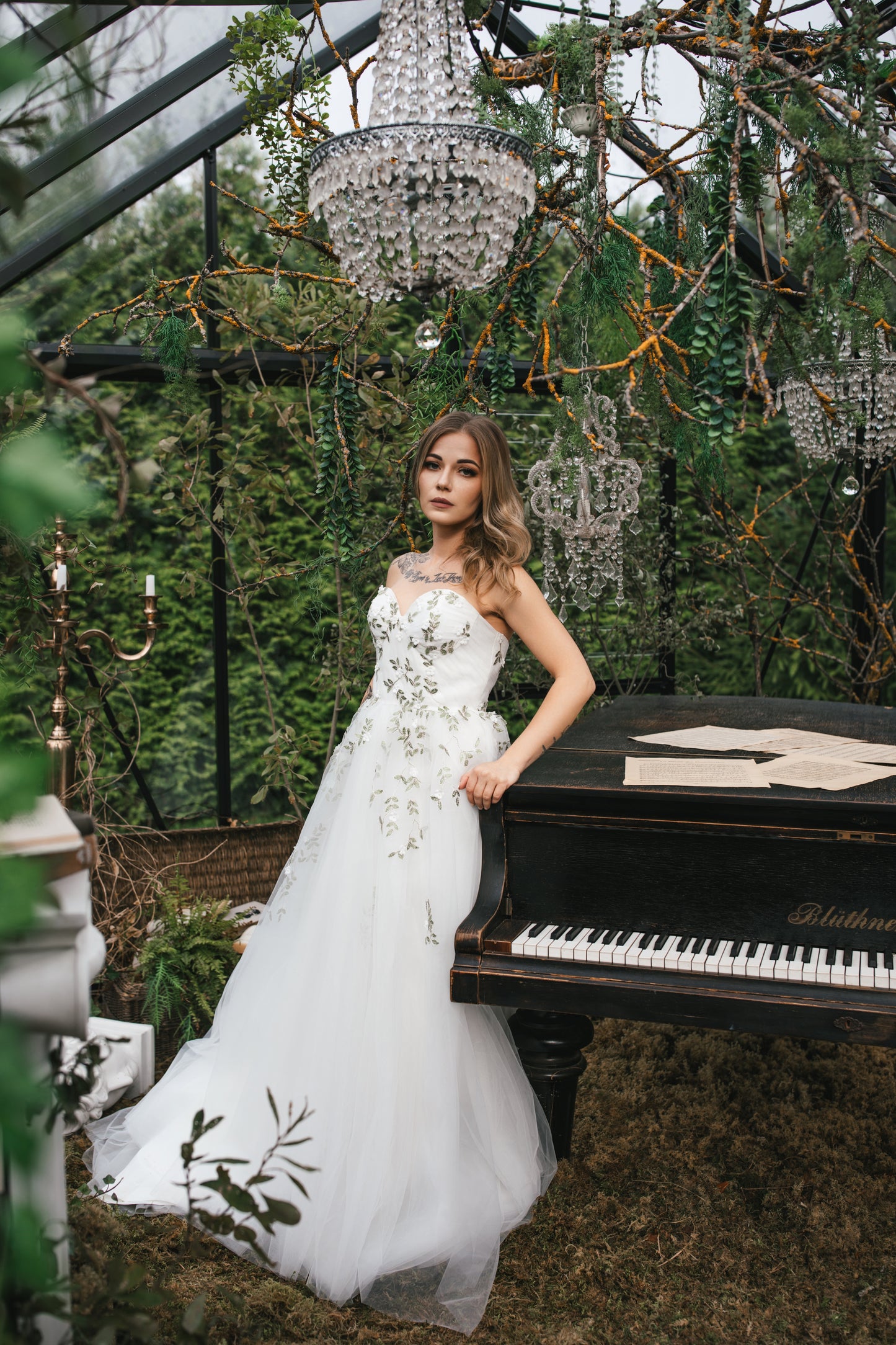 Floral Gown With Cape