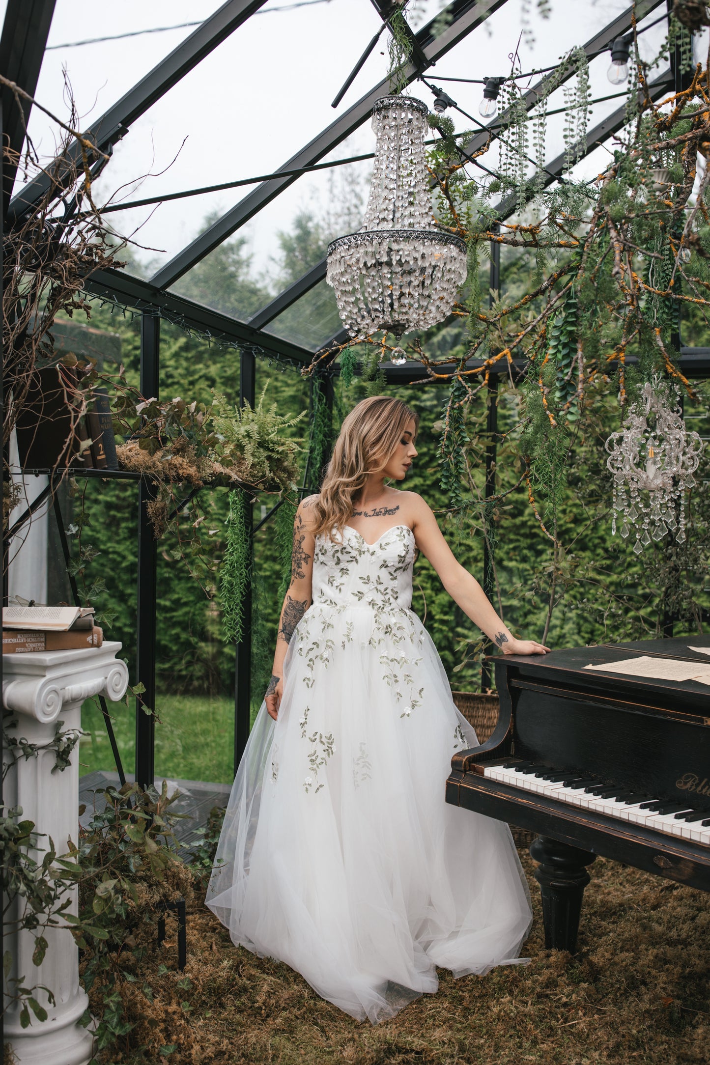 Floral Gown With Cape