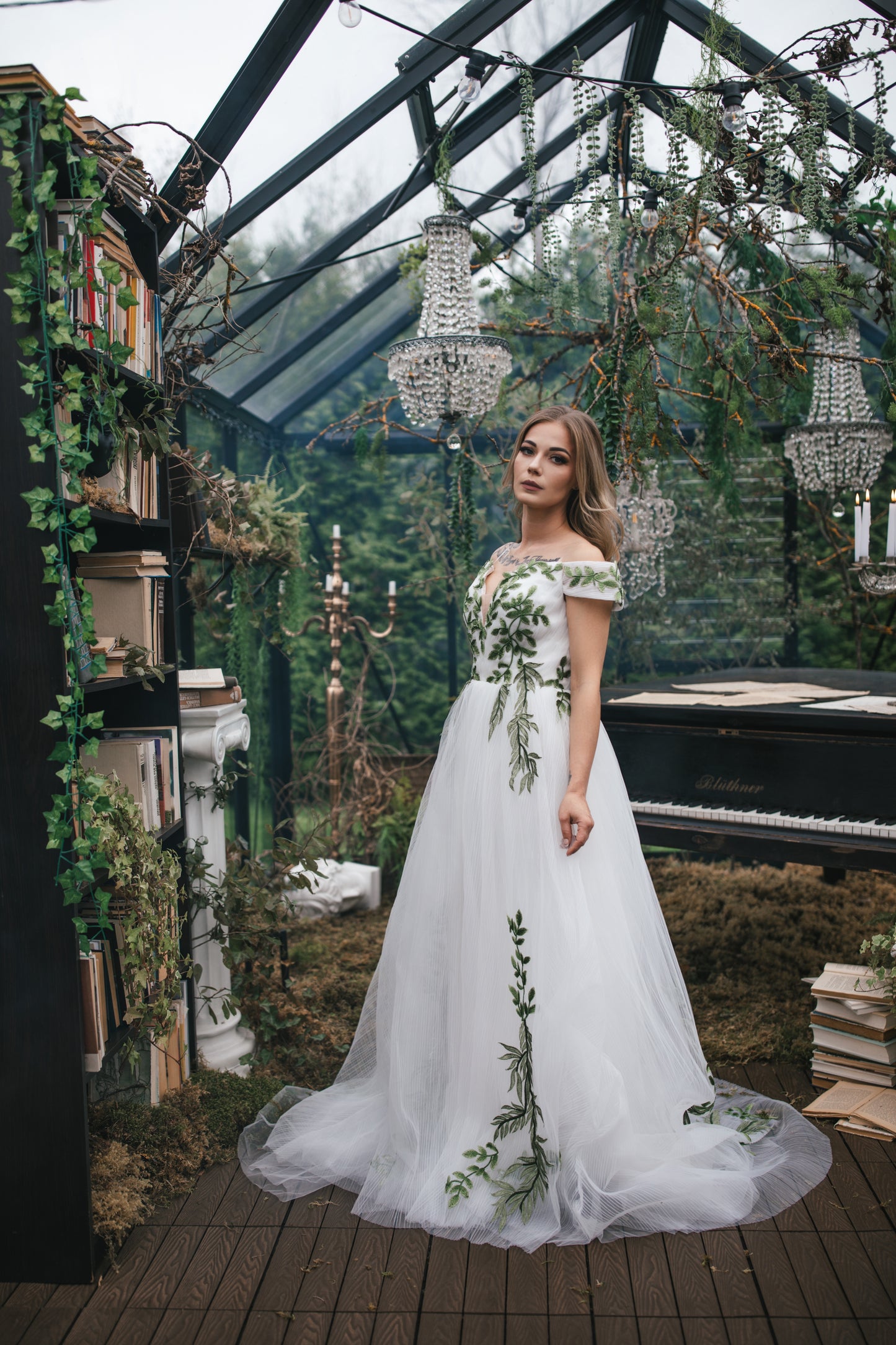 Forest Fairy Gown With Leaves