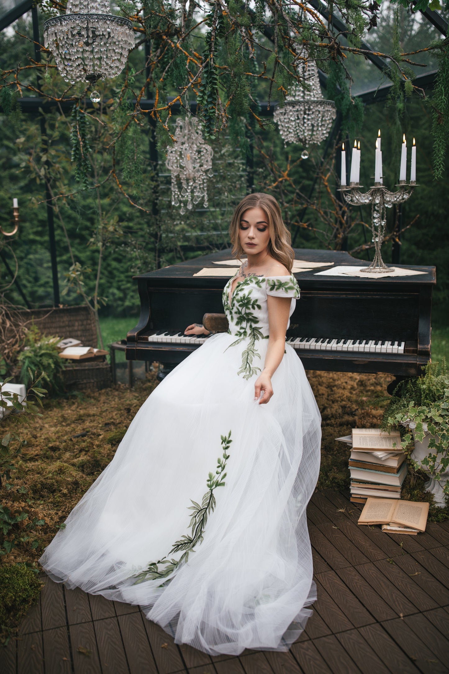 Forest Fairy Gown With Leaves