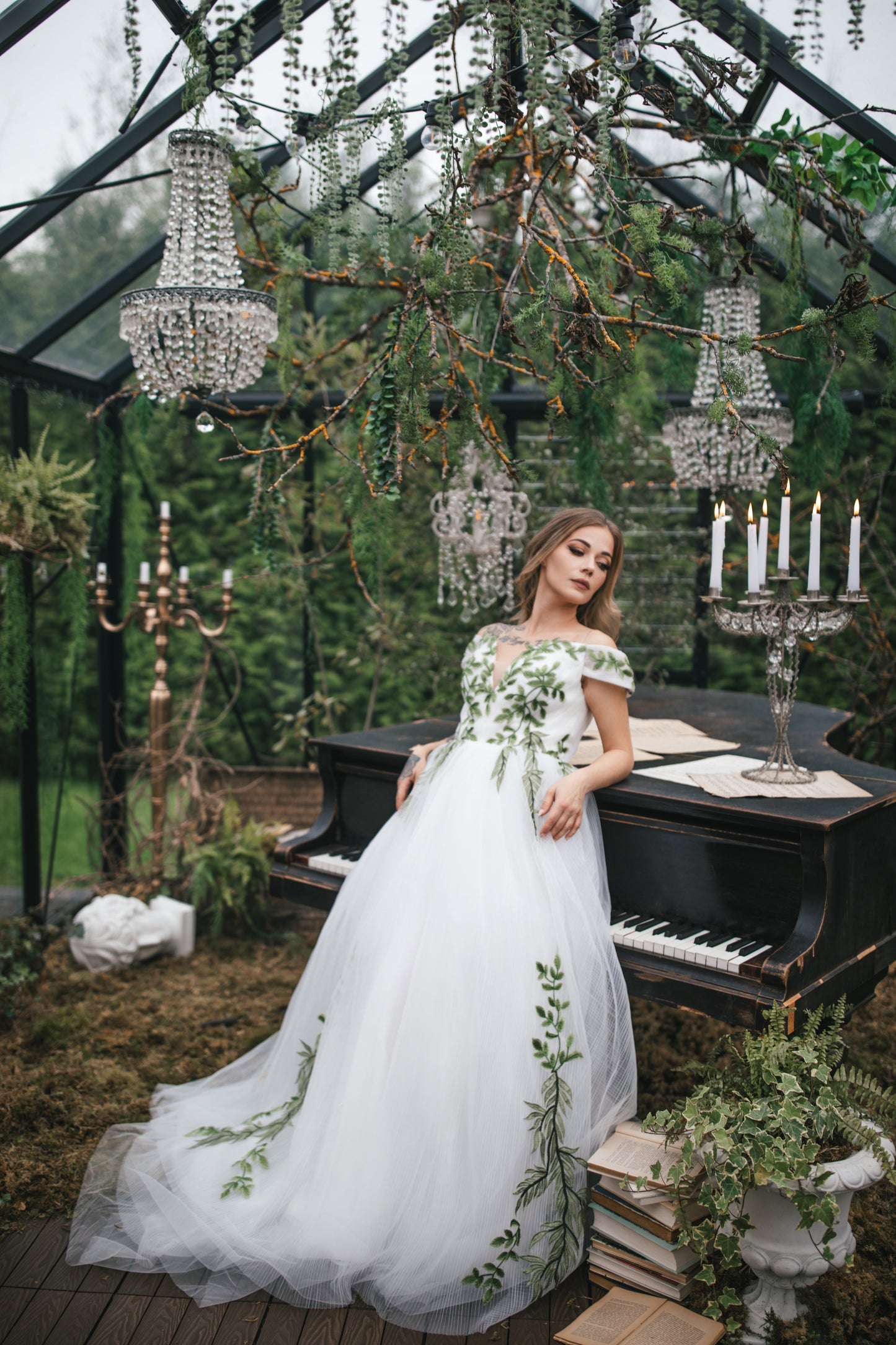 Forest Fairy Gown With Leaves