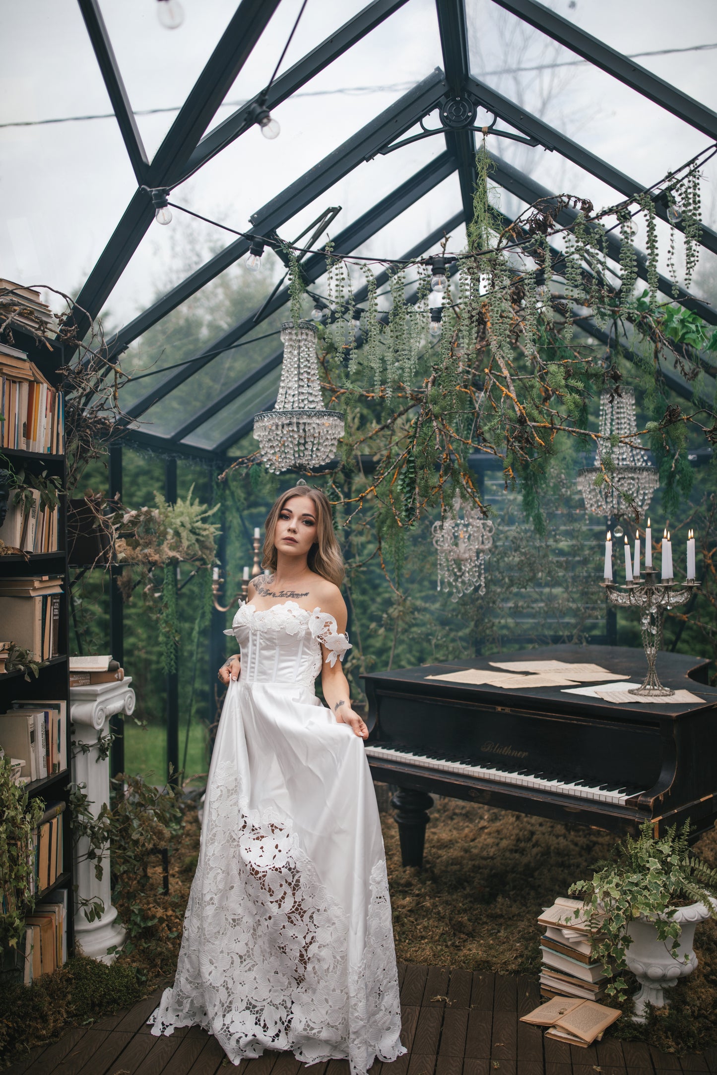 Romantic Satin Dress With Lace