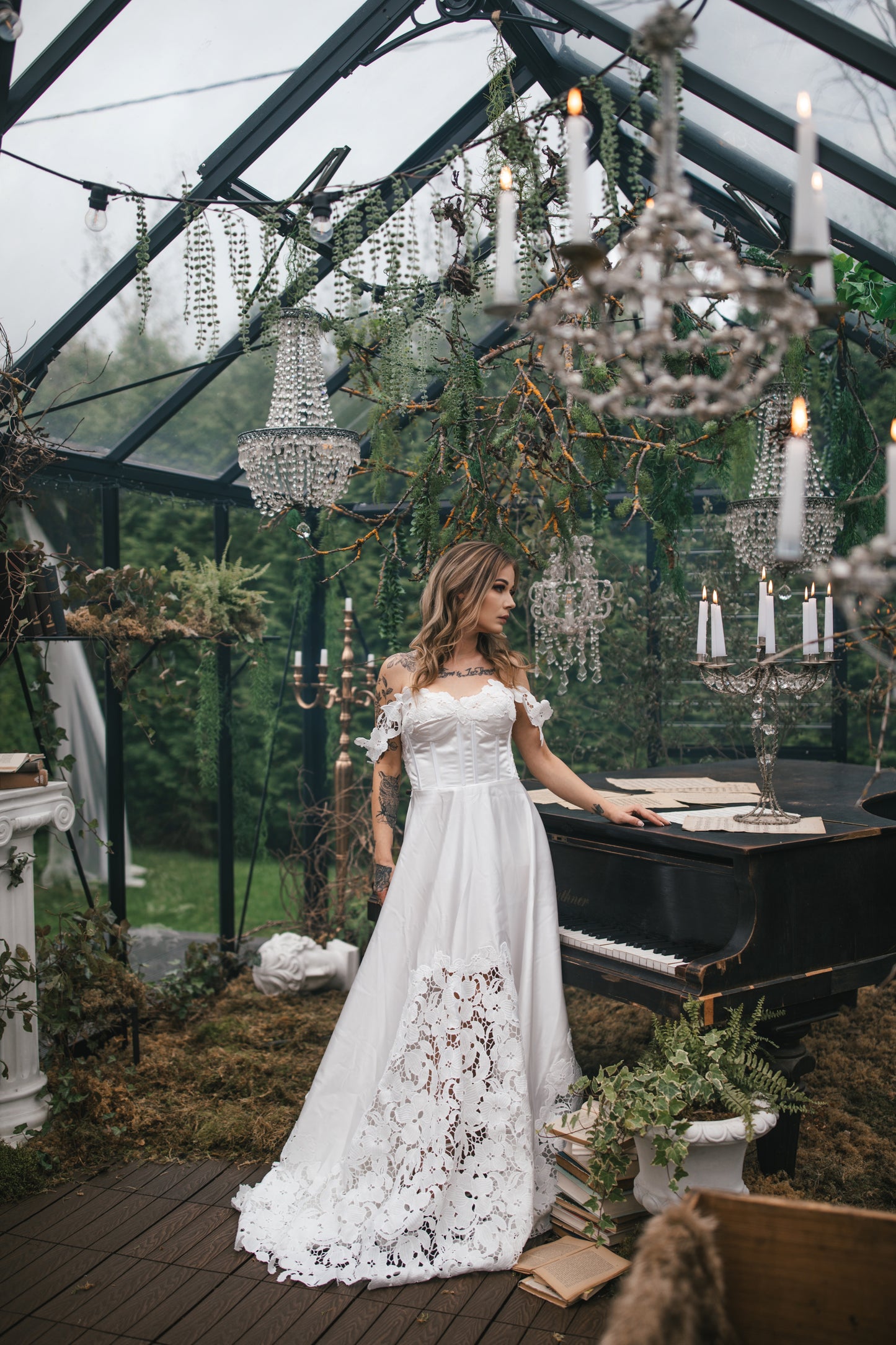 Romantic Satin Dress With Lace