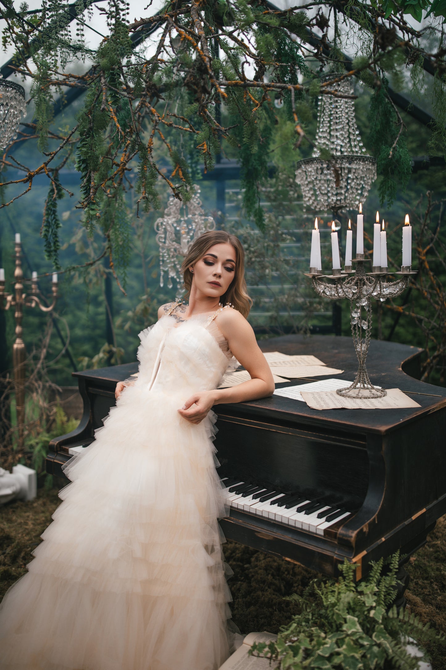 Champagne Gown With Ruffles