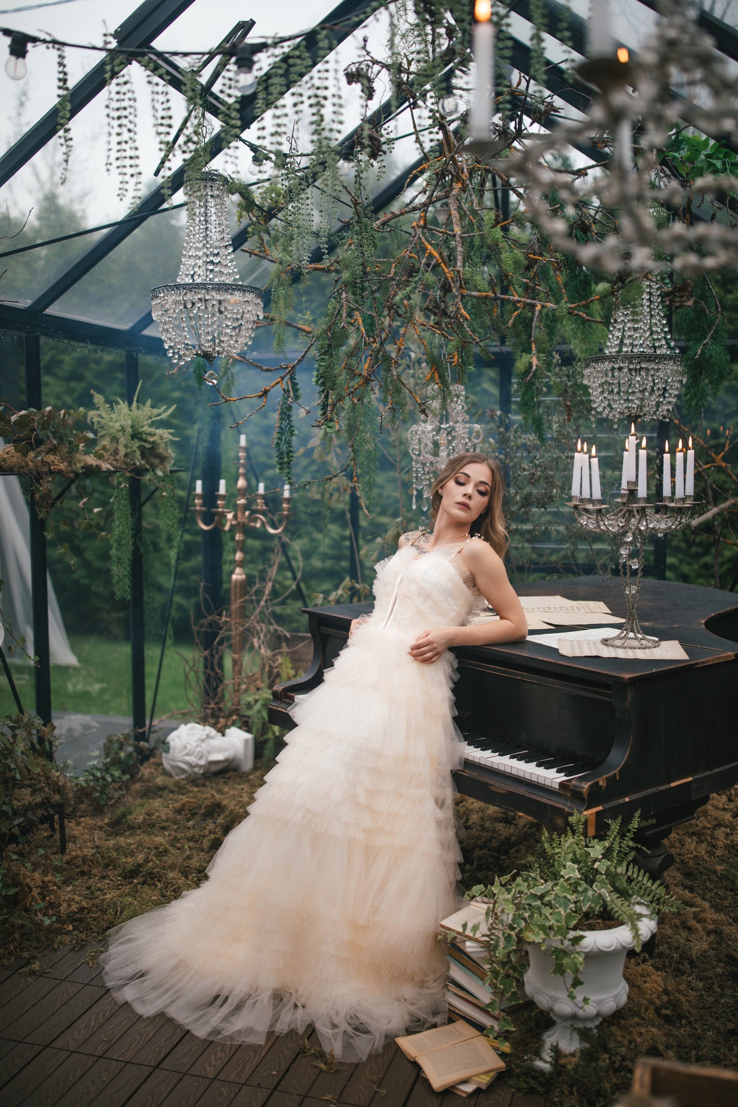 Champagne Gown With Ruffles
