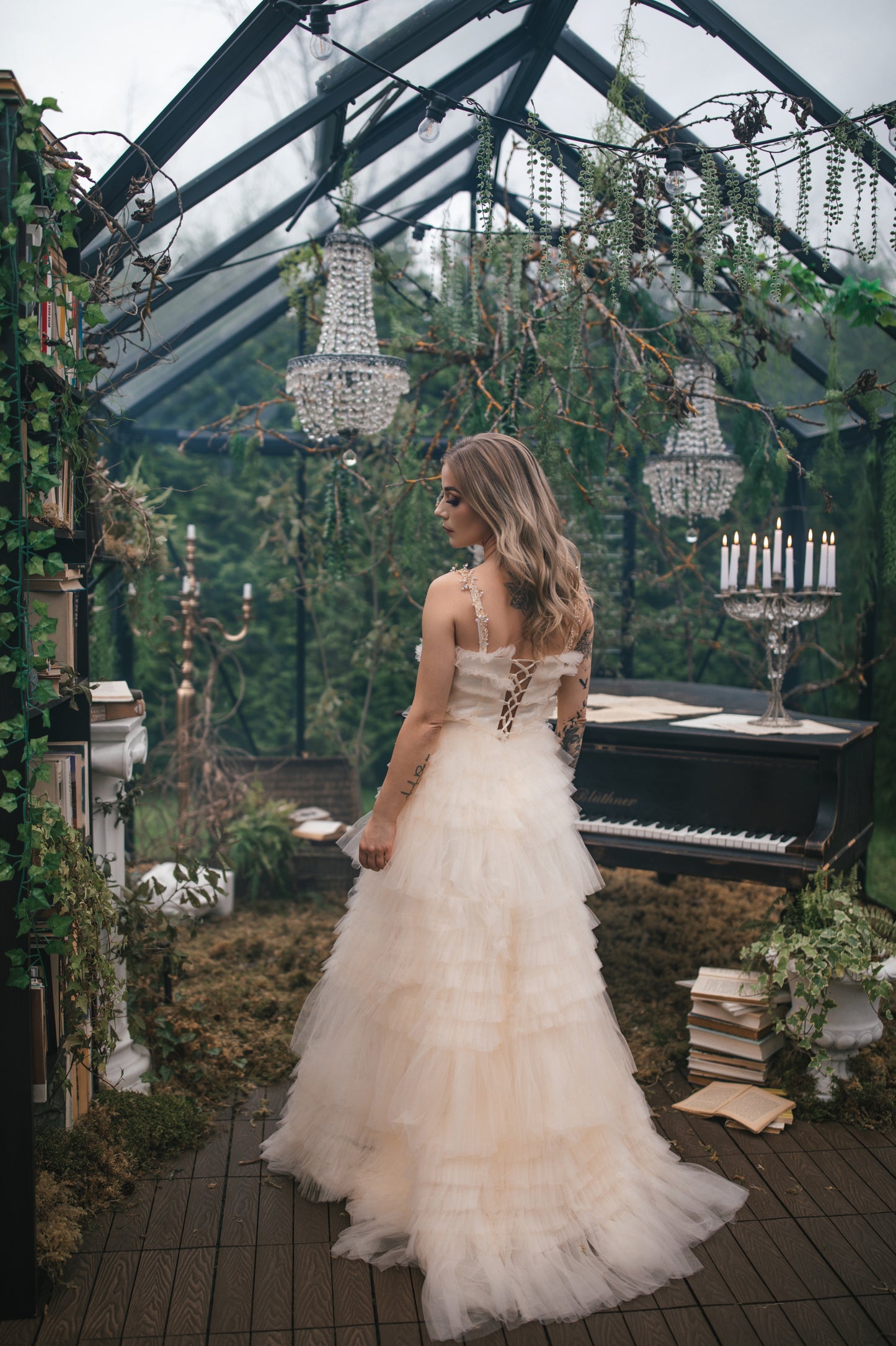 Champagne Gown With Ruffles
