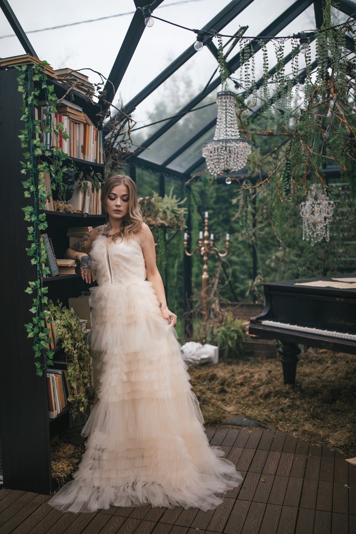 Champagne Gown With Ruffles