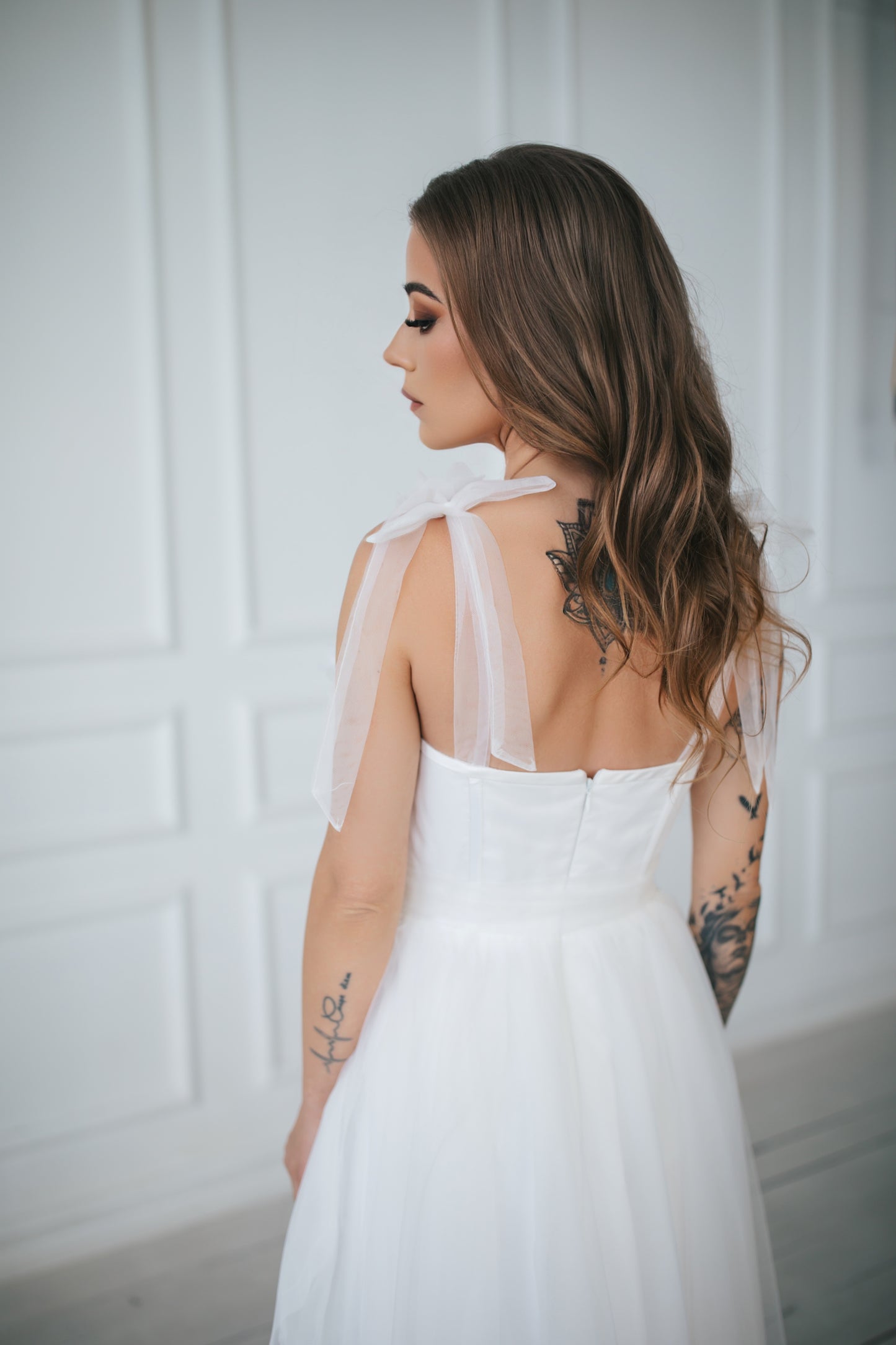 White Midi Dress With Flowers