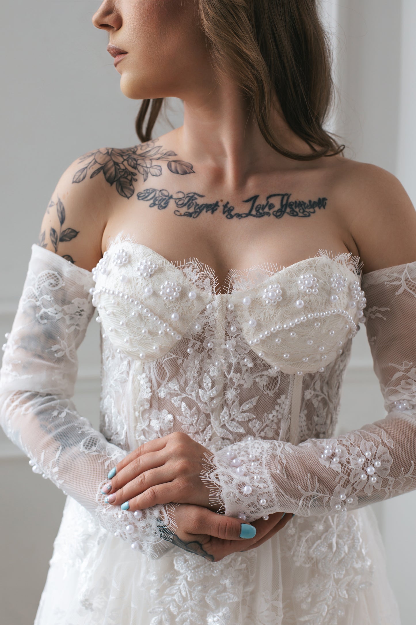 Romantic Gown Of Lace And Pearls