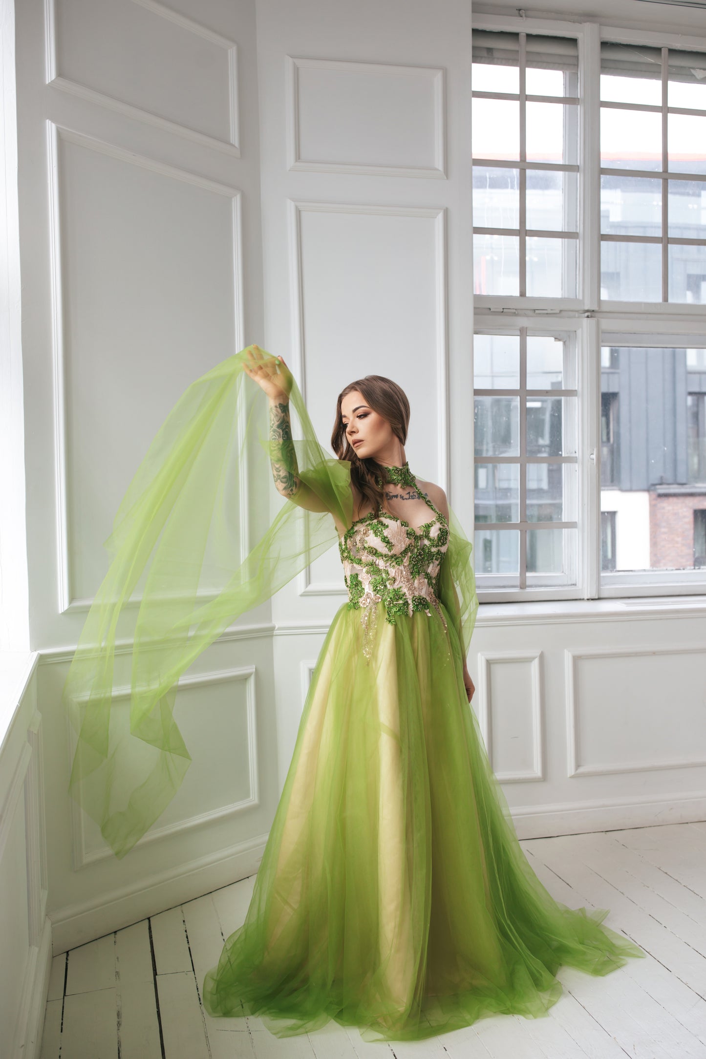 Forest Fairy Green Tulle Gown