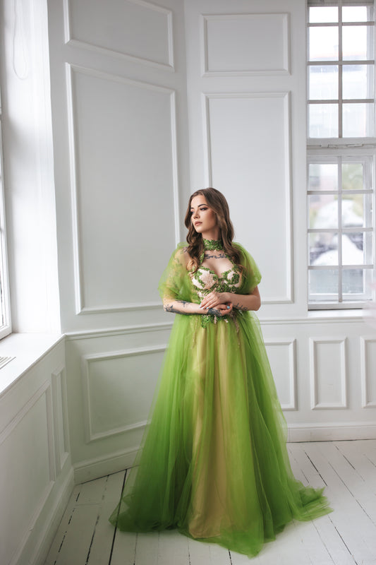 Forest Fairy Green Tulle Gown