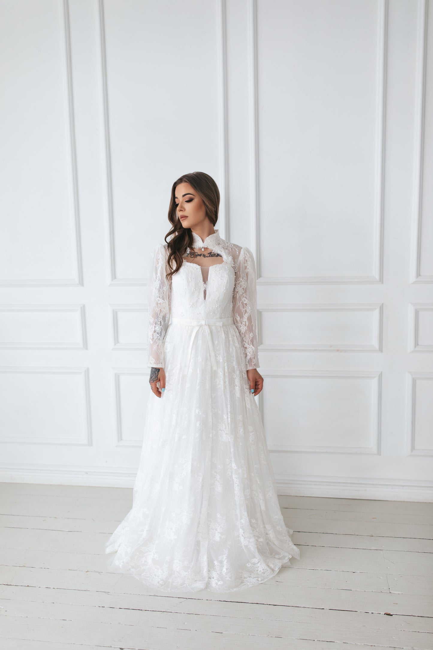 Vintage Lace Gown With Pearls