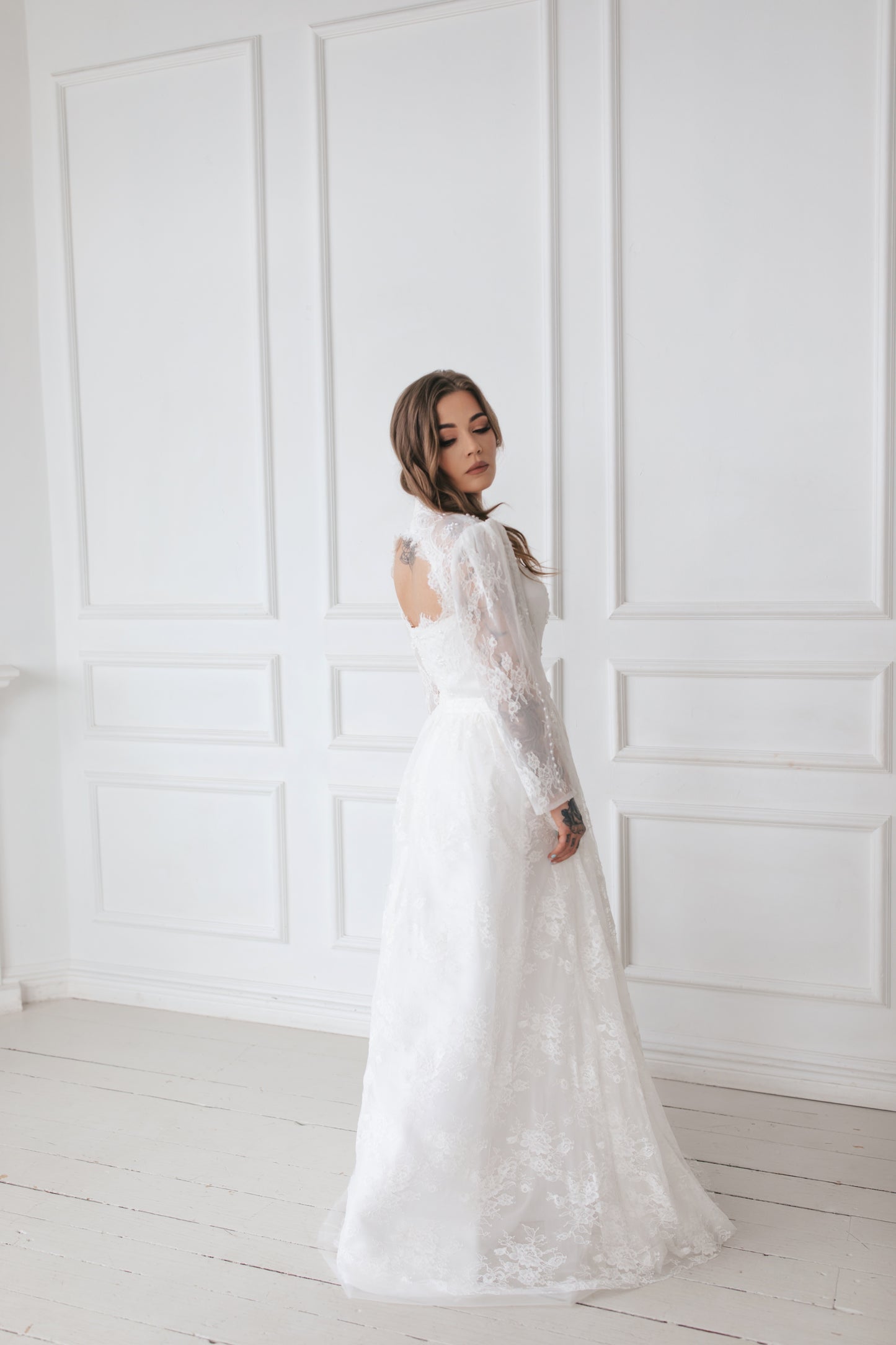 Vintage Lace Gown With Pearls