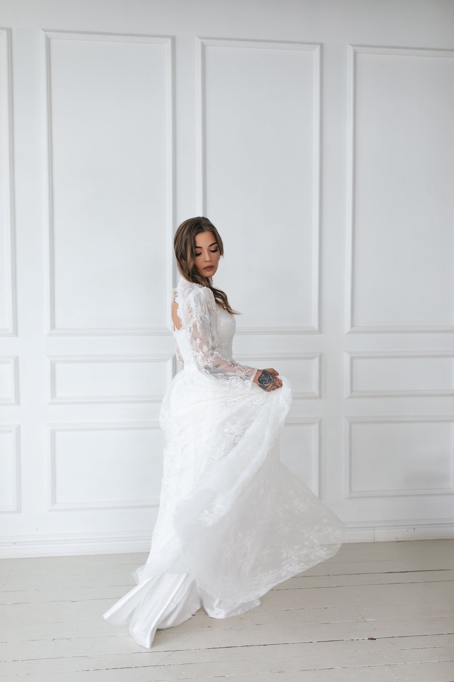 Vintage Lace Gown With Pearls